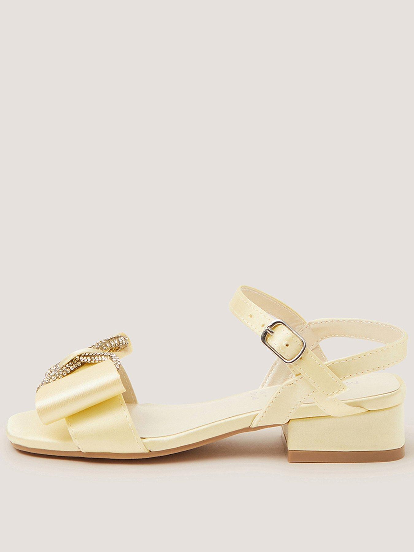 Monsoon Girls Butterfly Dazzle Bow Heel Sandals - Yellow