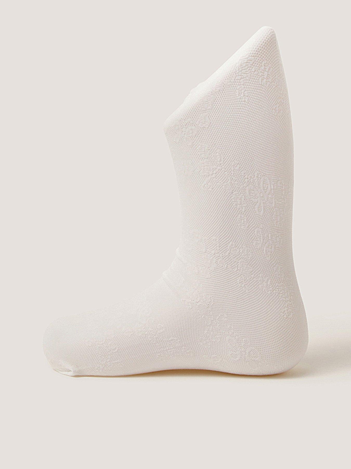 Monsoon Baby Girls Lace Tights, White, Size 12-18 Months