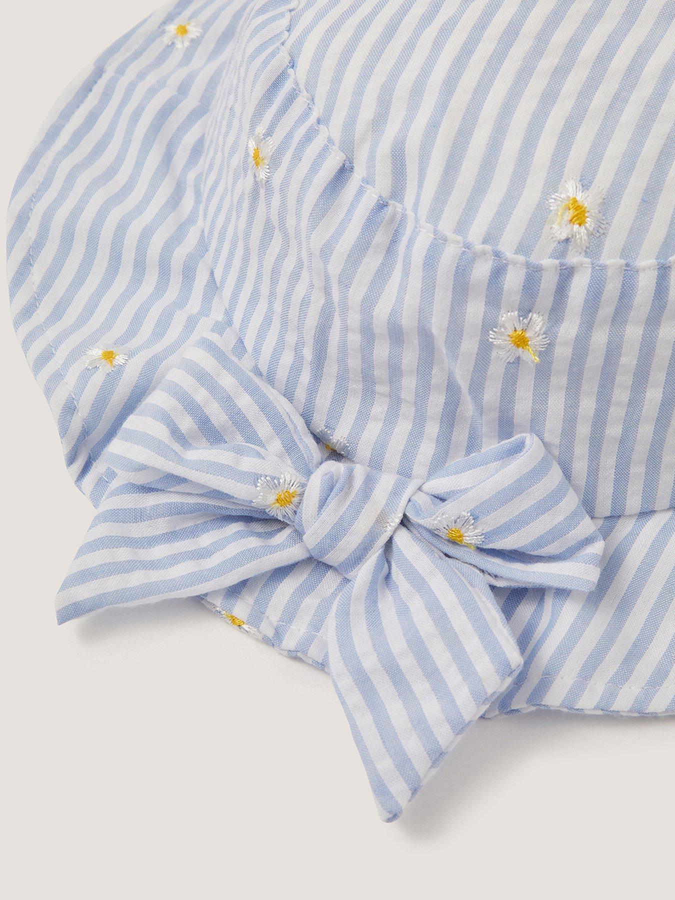 Image 3 of 3 of Monsoon Baby Girls Stripe Bucket Hat - Blue