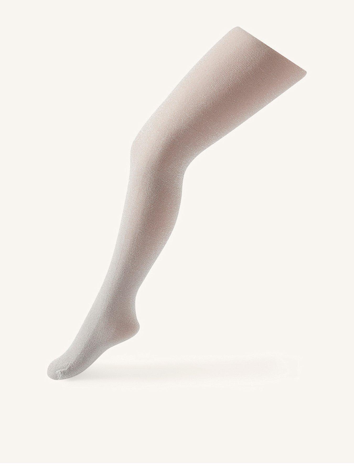Monsoon Girls Sparkly Lurex Tights - Silver