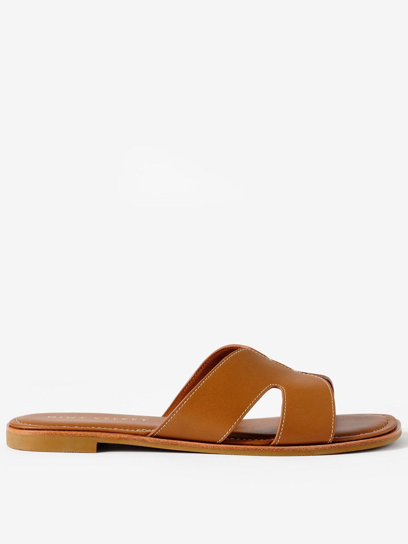 Image 1 of 4 of Mint Velvet Darcy Tan Leather Slider - Brown