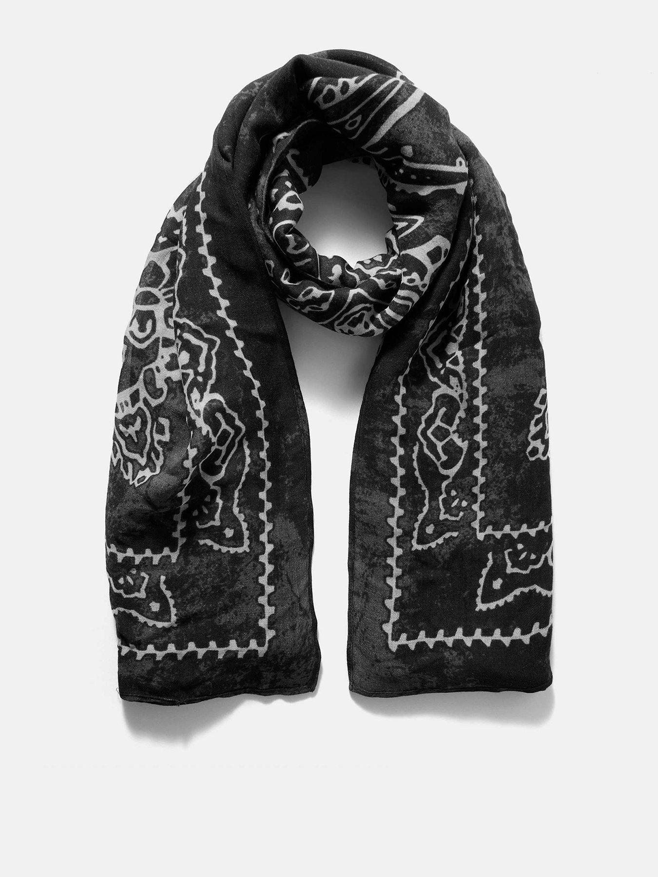 Mint Velvet Black Bandana Scarf