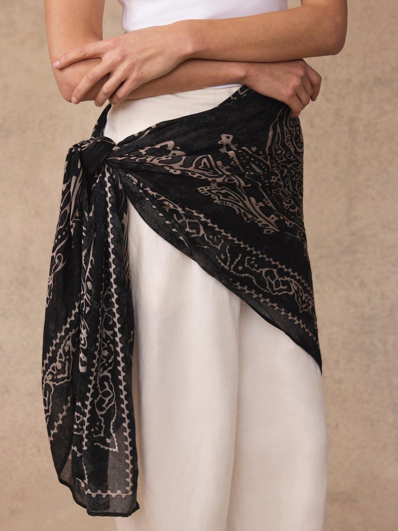 Image 2 of 4 of Mint Velvet Bandana Scarf - Black
