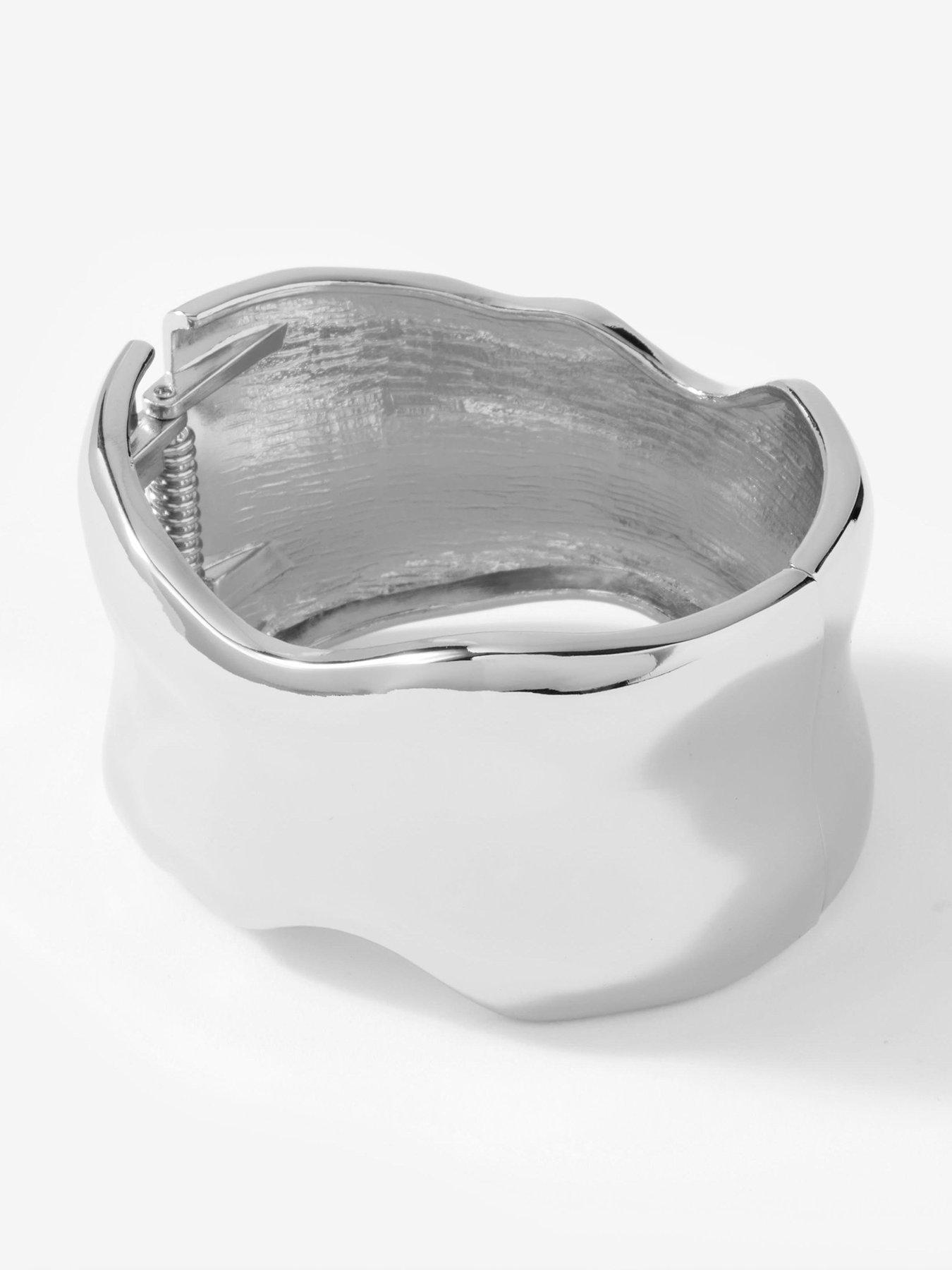 Image 1 of 4 of Mint Velvet Silver Clean Wave Bangle