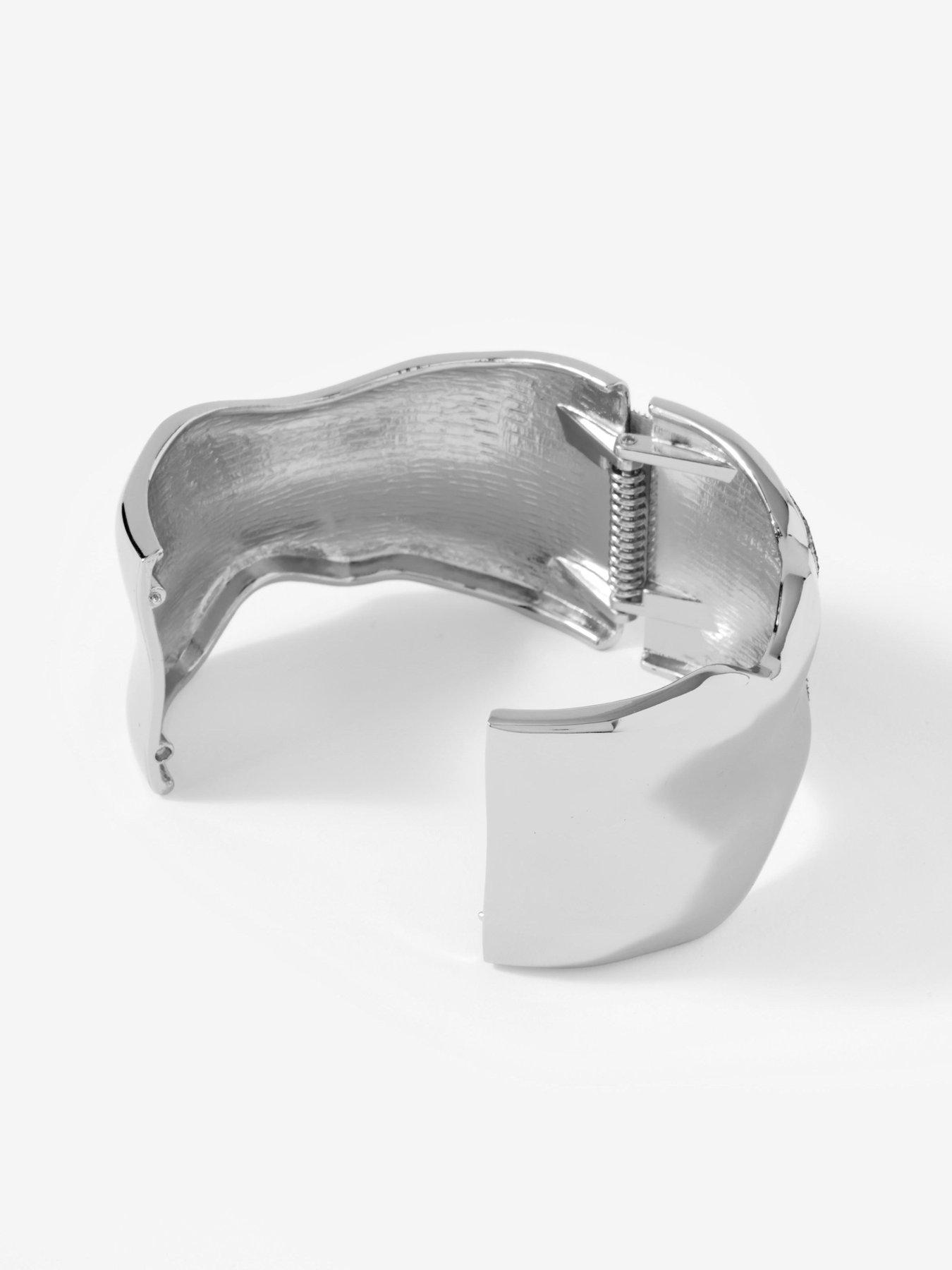 Image 3 of 4 of Mint Velvet Silver Clean Wave Bangle