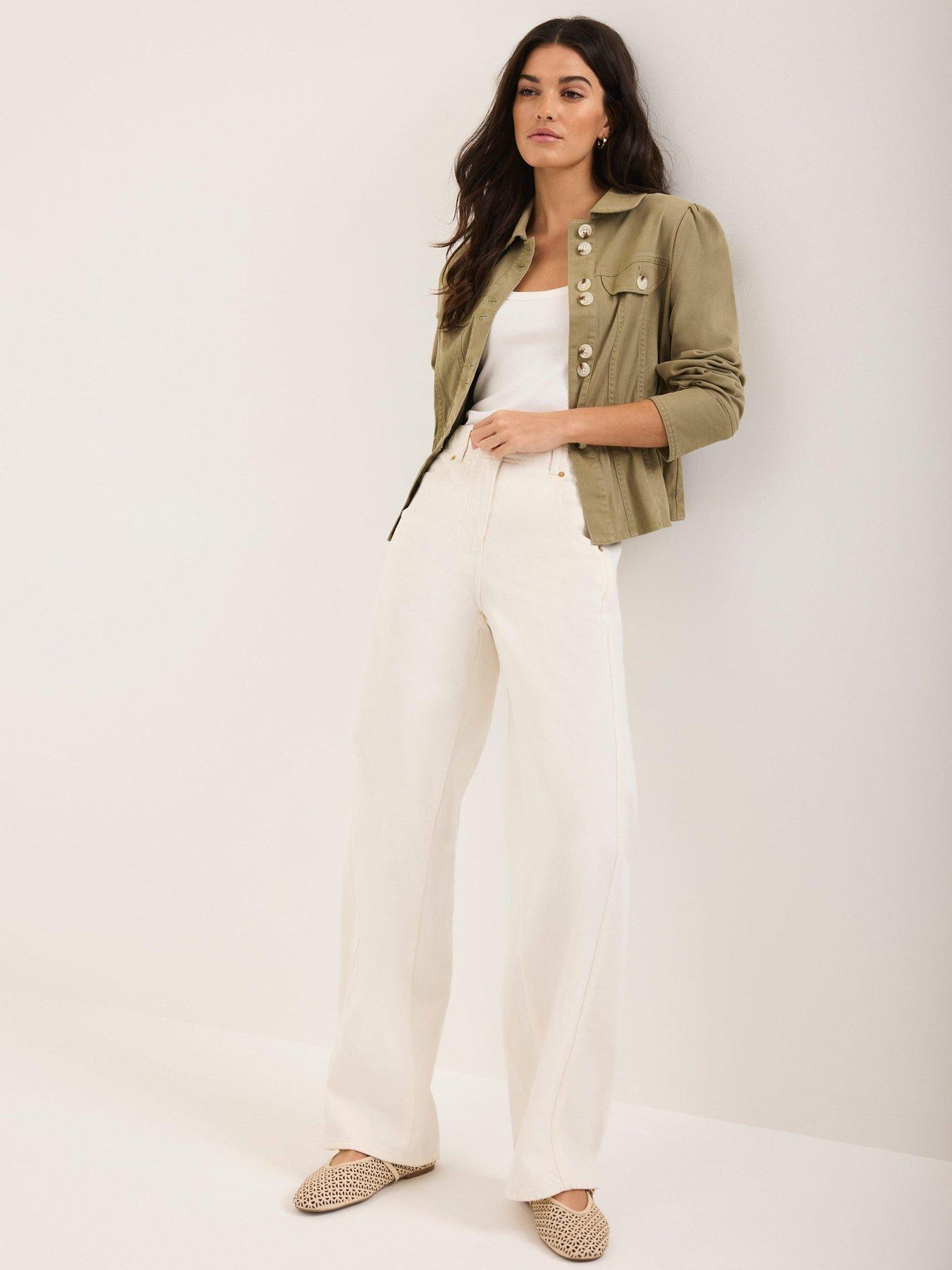Image 2 of 6 of Mint Velvet Ivory Relaxed Wide Jean