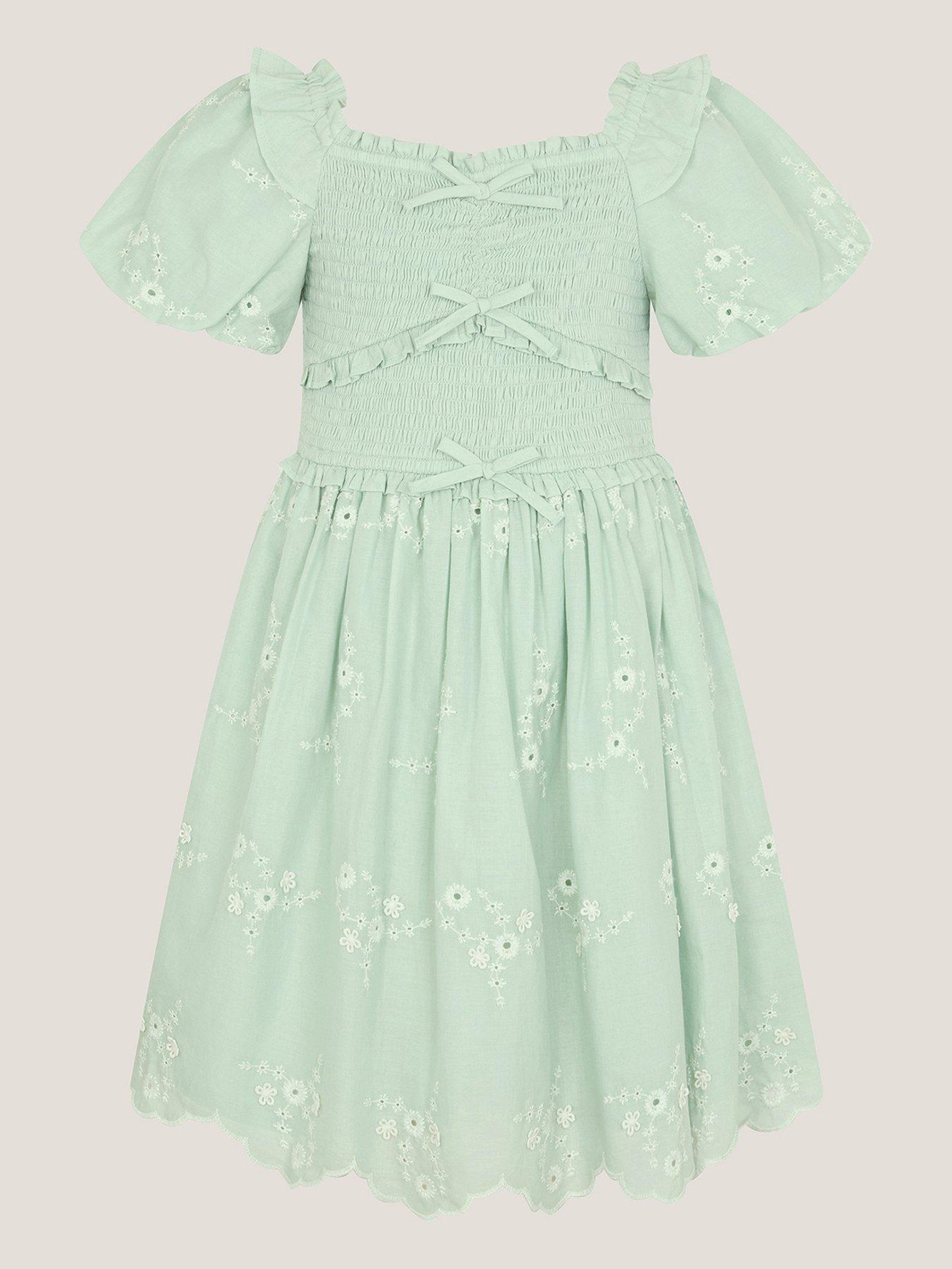 Monsoon Girls Sweetheart Dress - Green