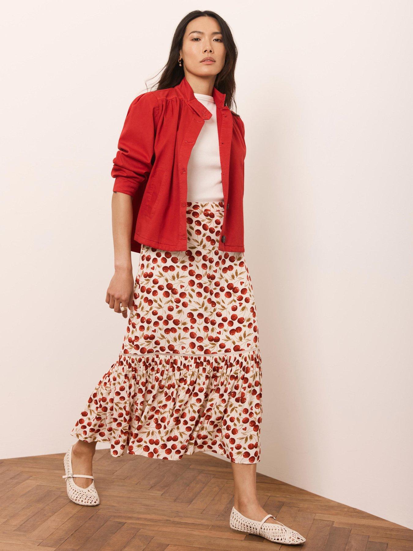 Mint Velvet Cherubina Print Hem Skirt