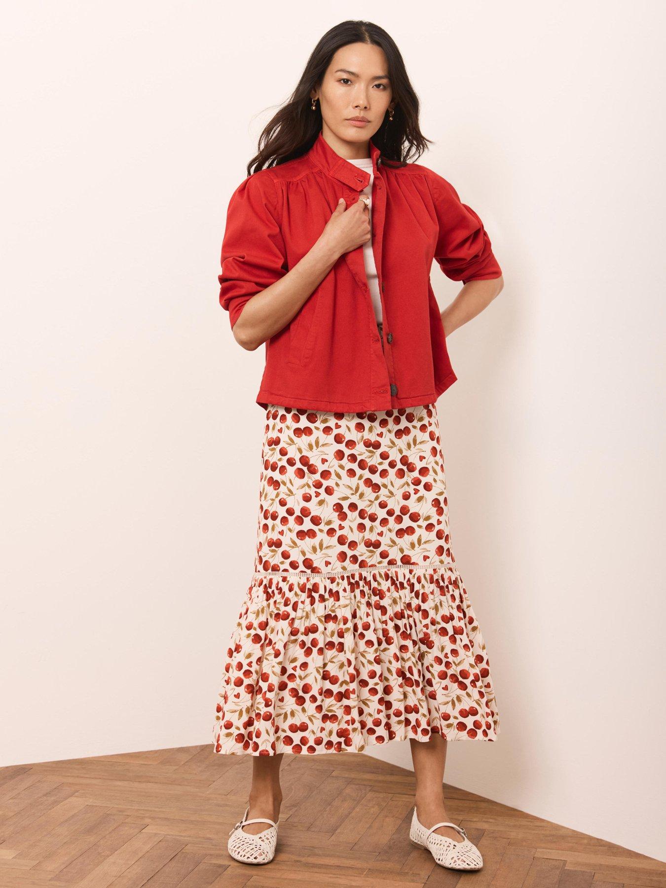 Image 2 of 6 of Mint Velvet Cherubina Print Hem Skirt