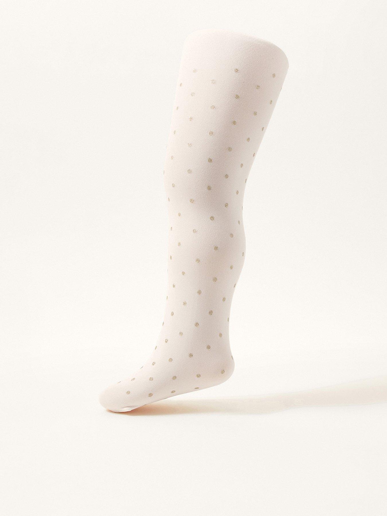 Monsoon Baby Girls Gold Glitter Spot Tights - Gold