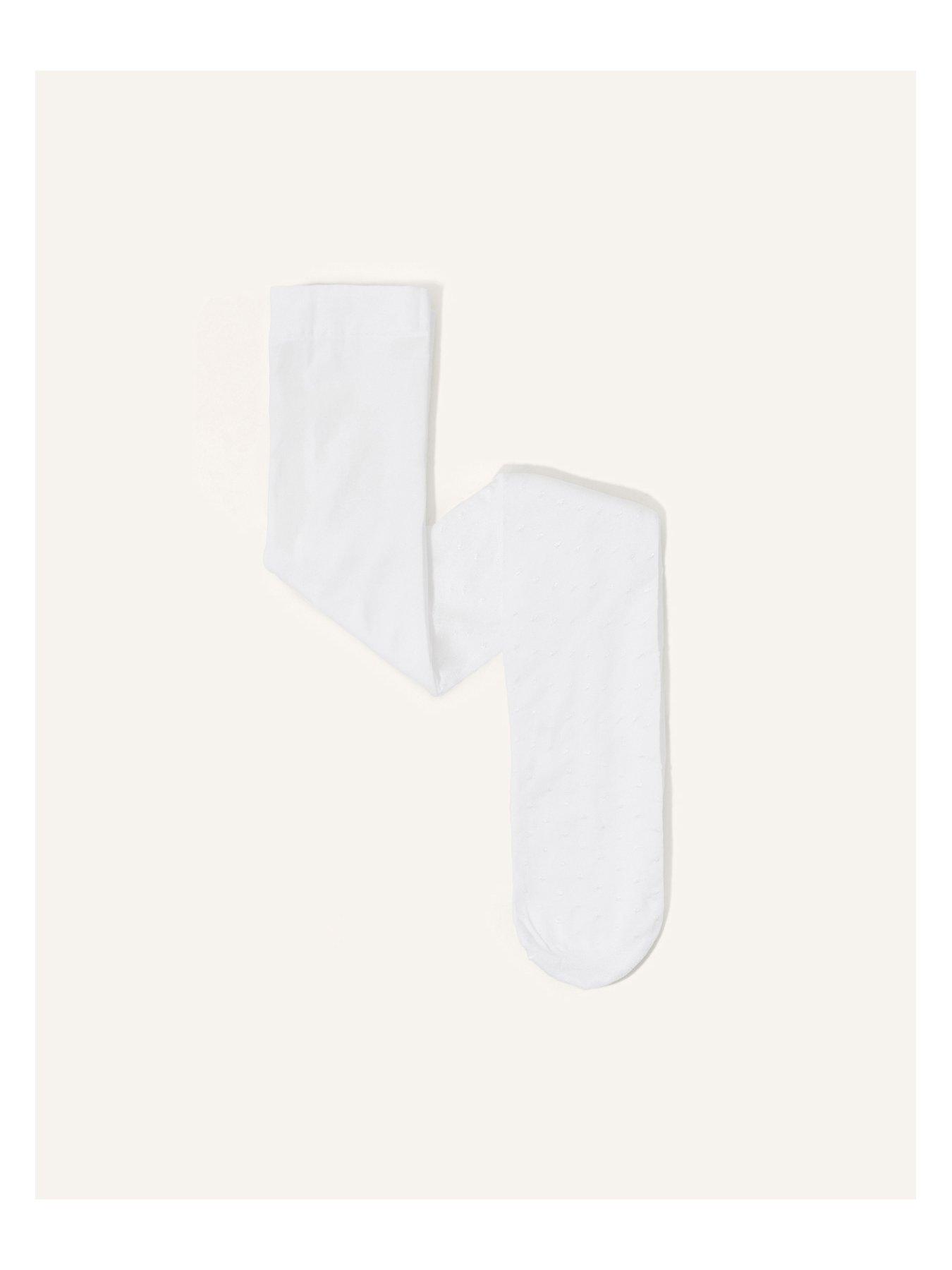 Image 4 of 4 of Monsoon Baby Girls Bridal Spot Tights - White