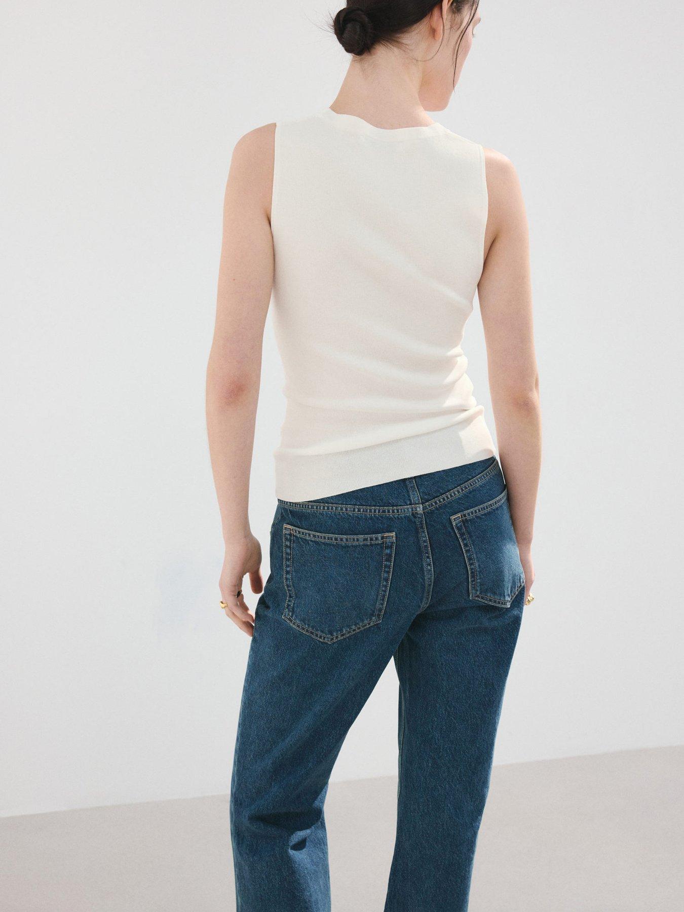 Image 3 of 6 of Mango Round-neck Knitted Top - Cream