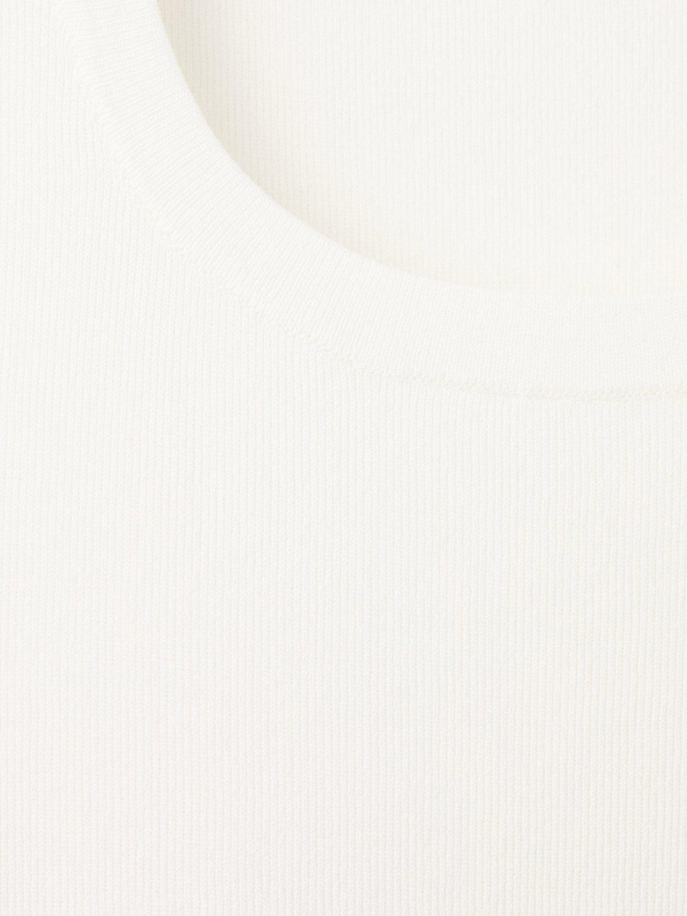 Image 5 of 6 of Mango Round-neck Knitted Top - Cream