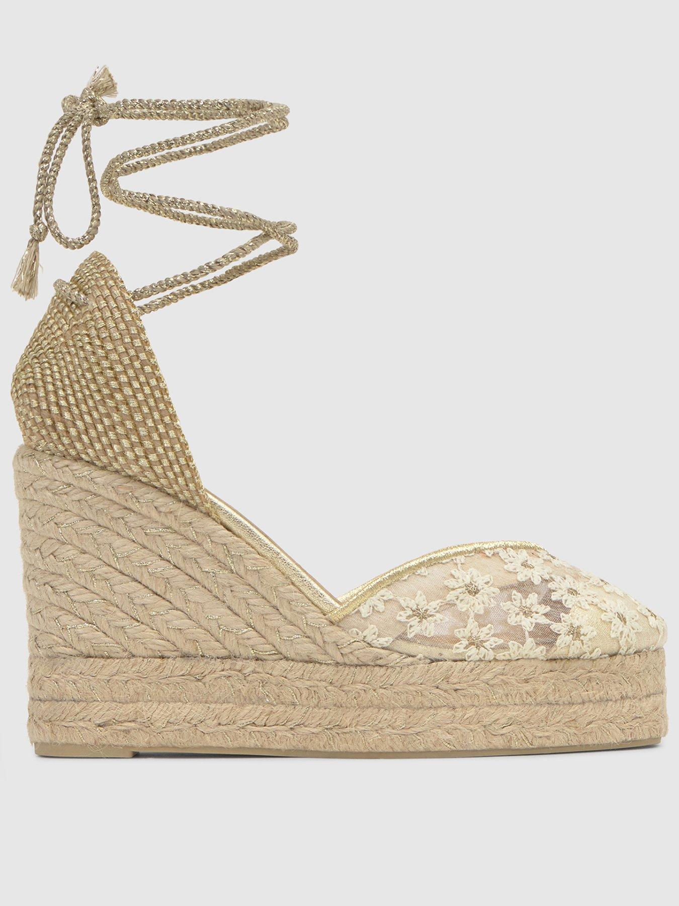 CASTANER Flower Embroidered Chunky Sandal - Beige