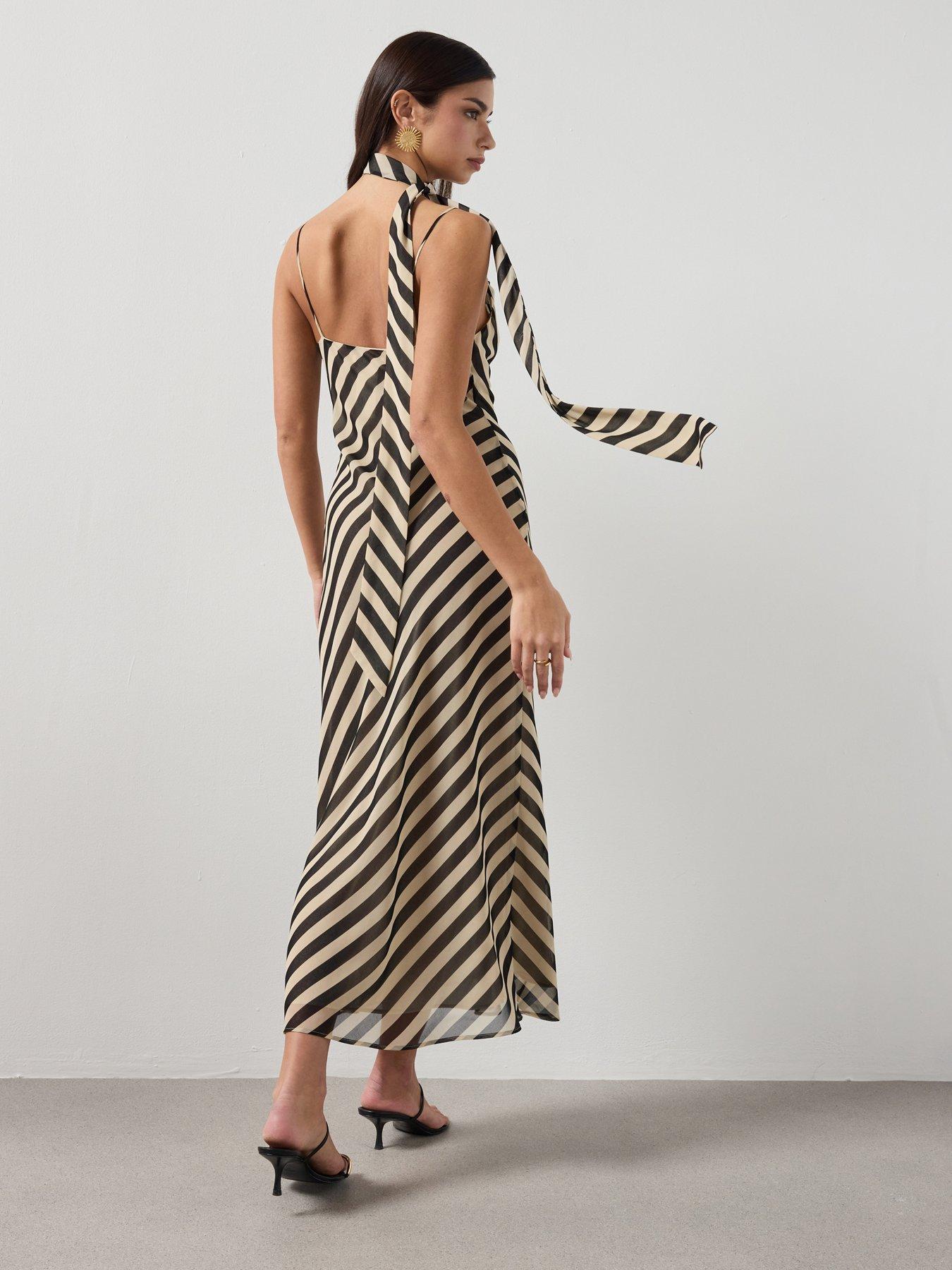 Image 2 of 6 of Mango Printed Dress With Foulard - Black