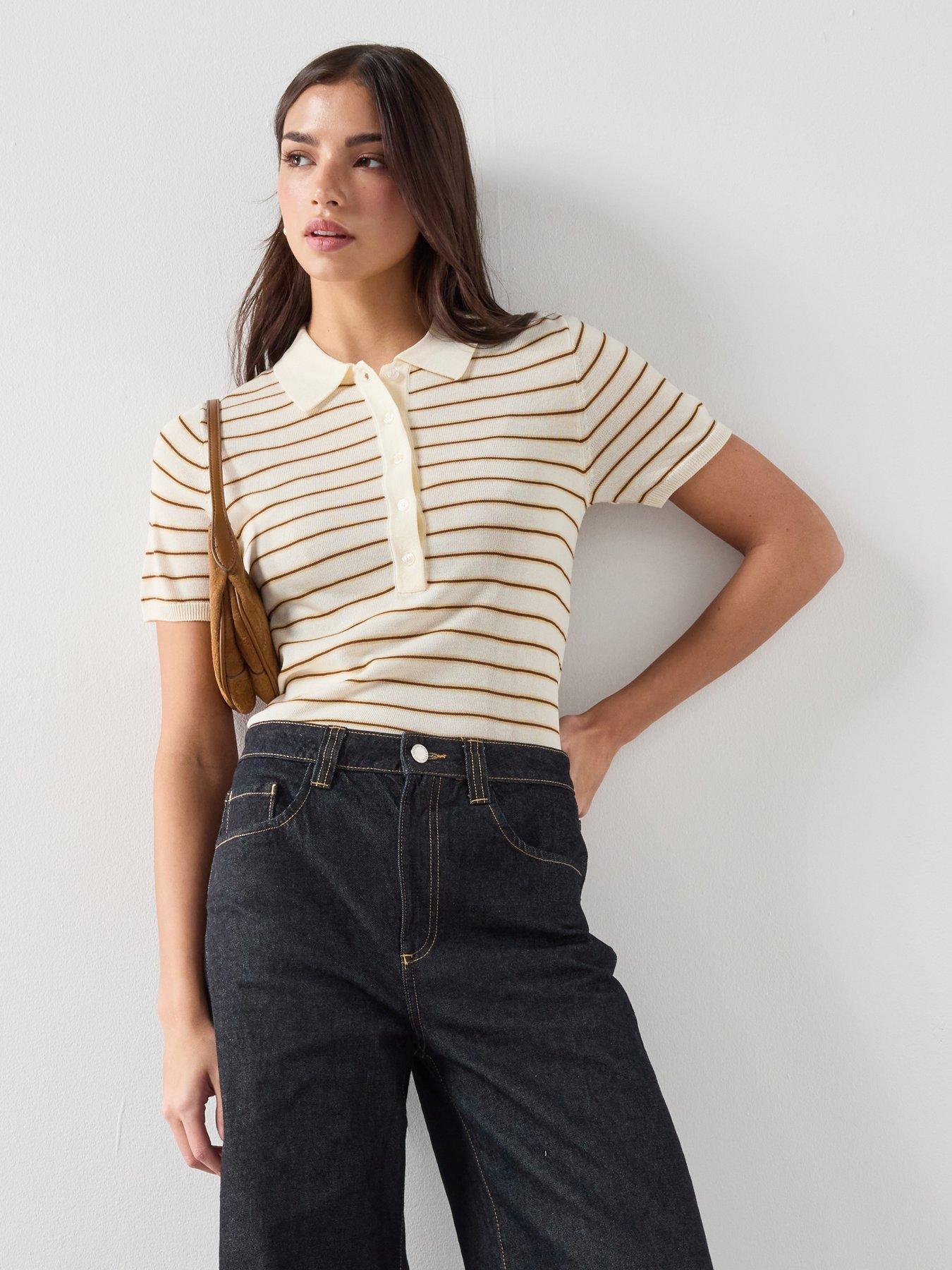 Mango Knitted Polo-neck Sweater, Beige, Size M, Women