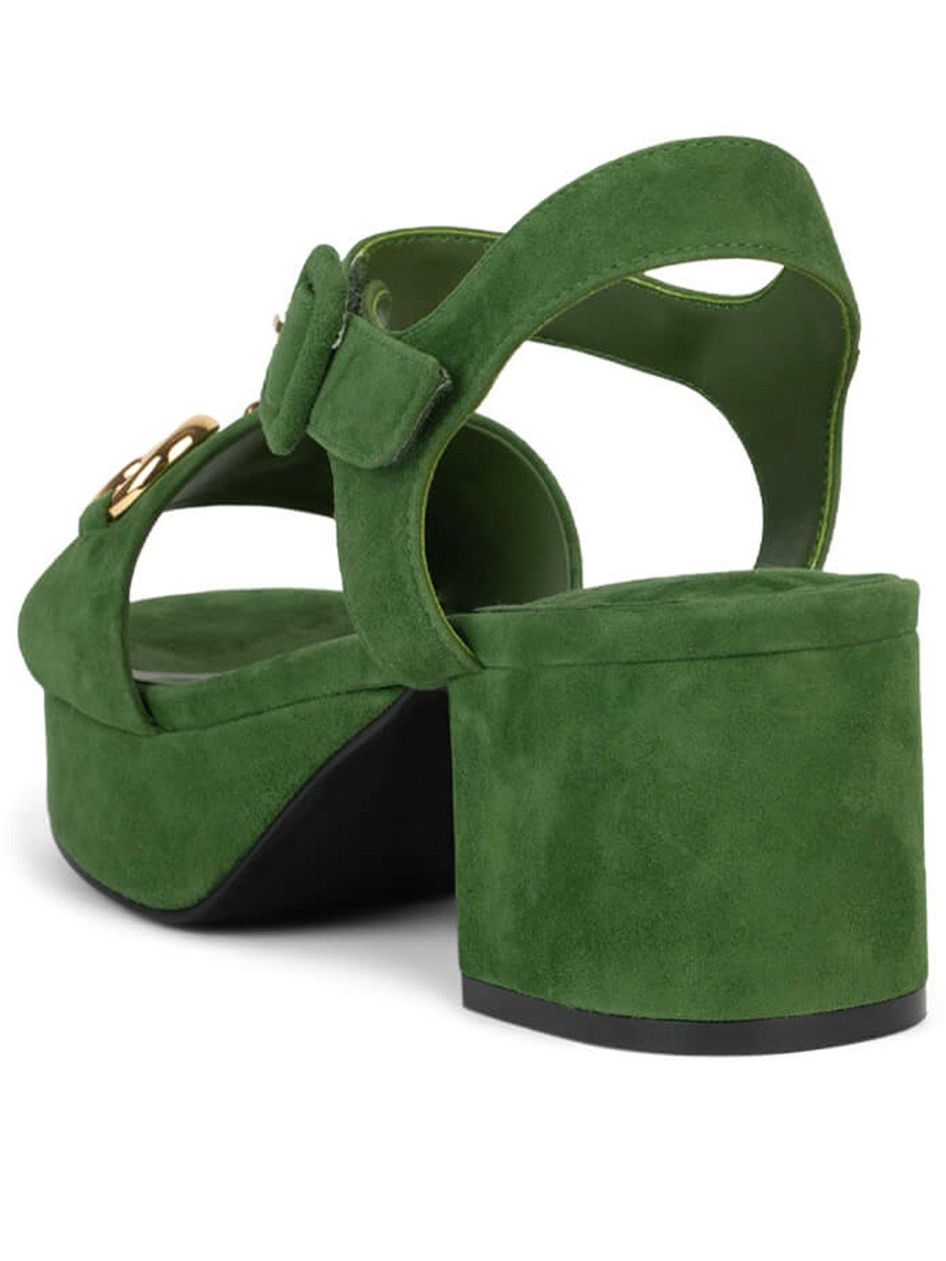 Image 3 of 4 of Jeffrey Campbell Timeless Suede Platform Sandals - Green