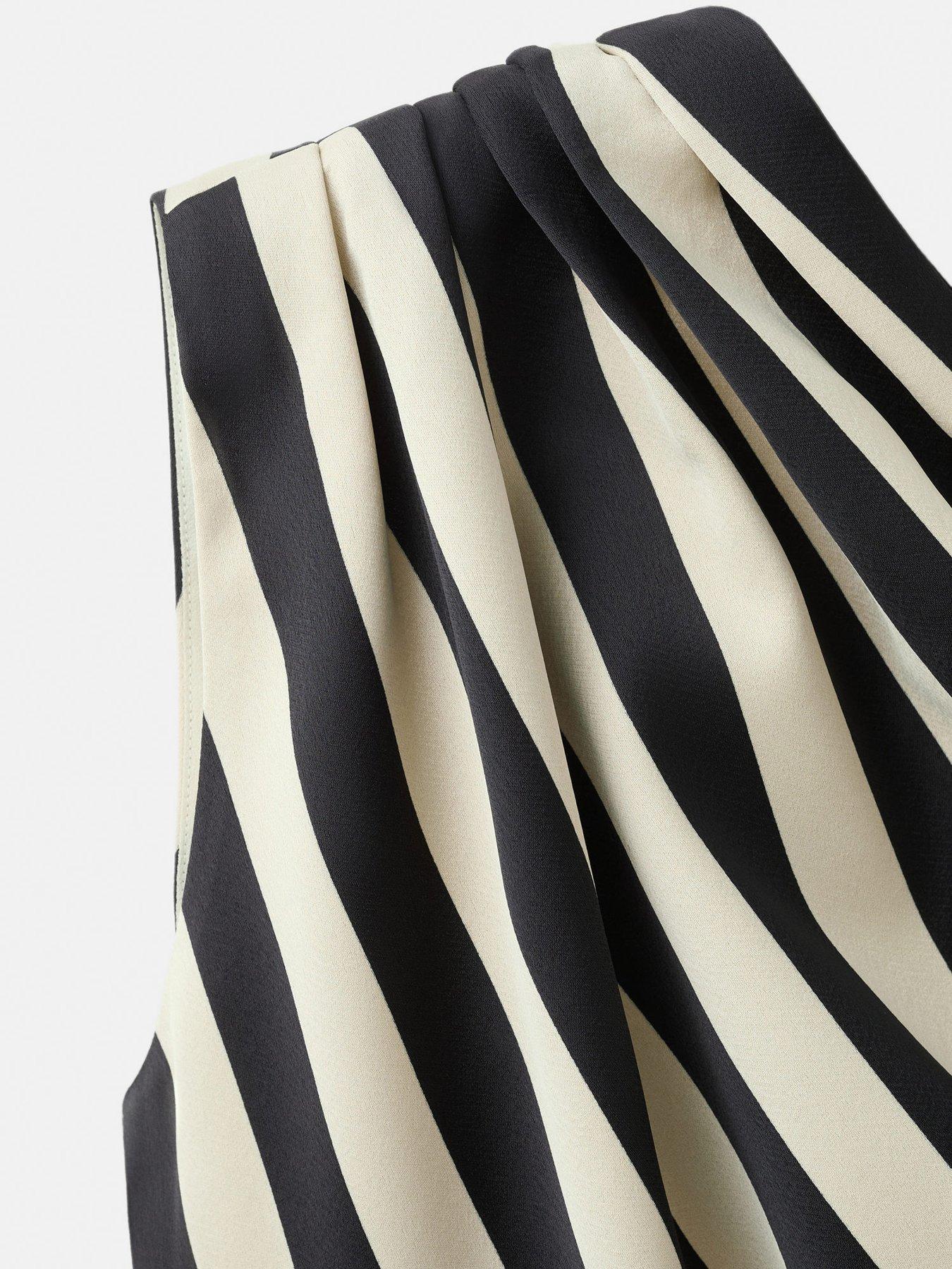 Image 5 of 6 of Mango Striped Asymmetrical Top - Cream