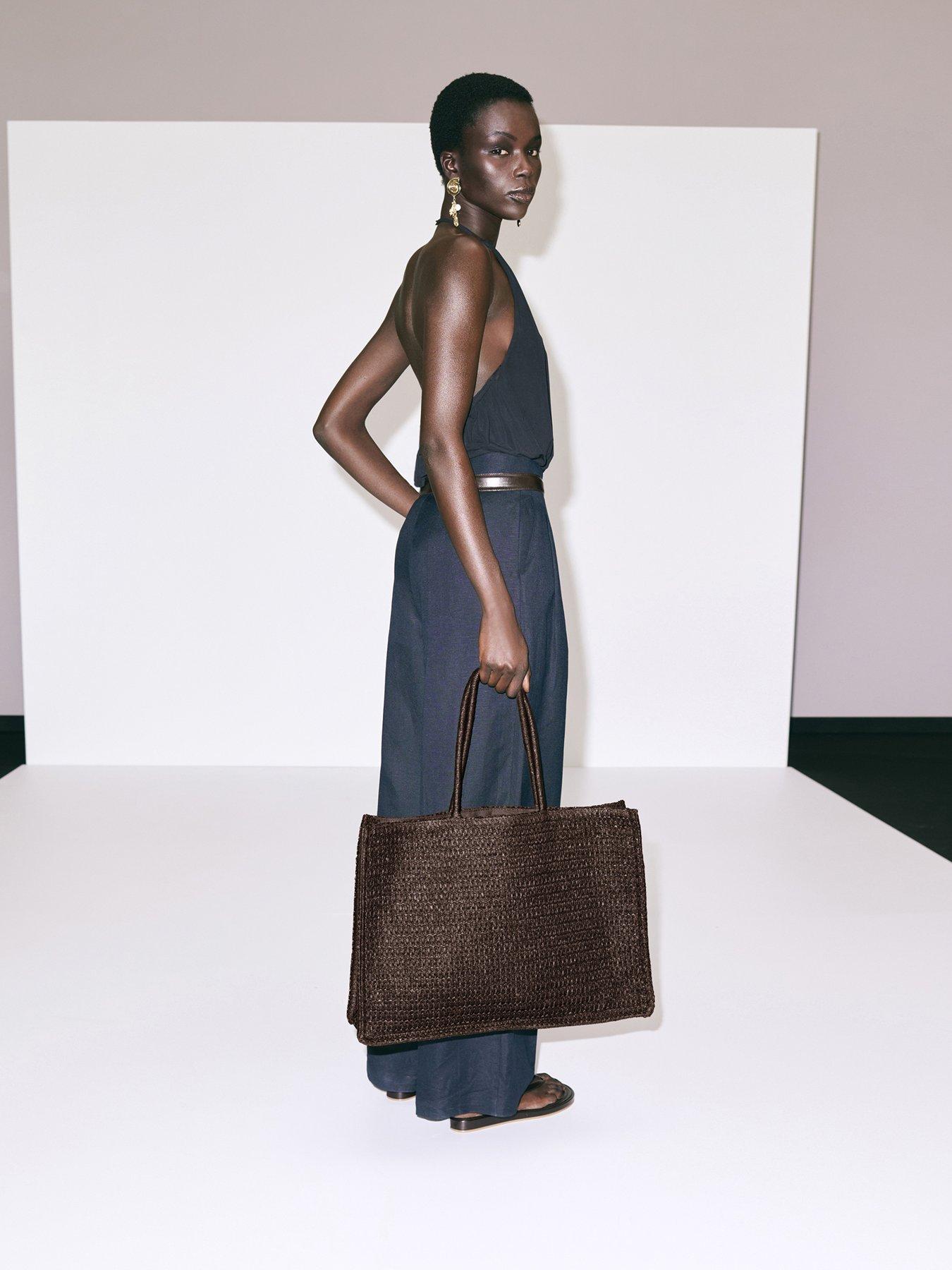 Mango Natural Fibre Tote Bag - Chocolate