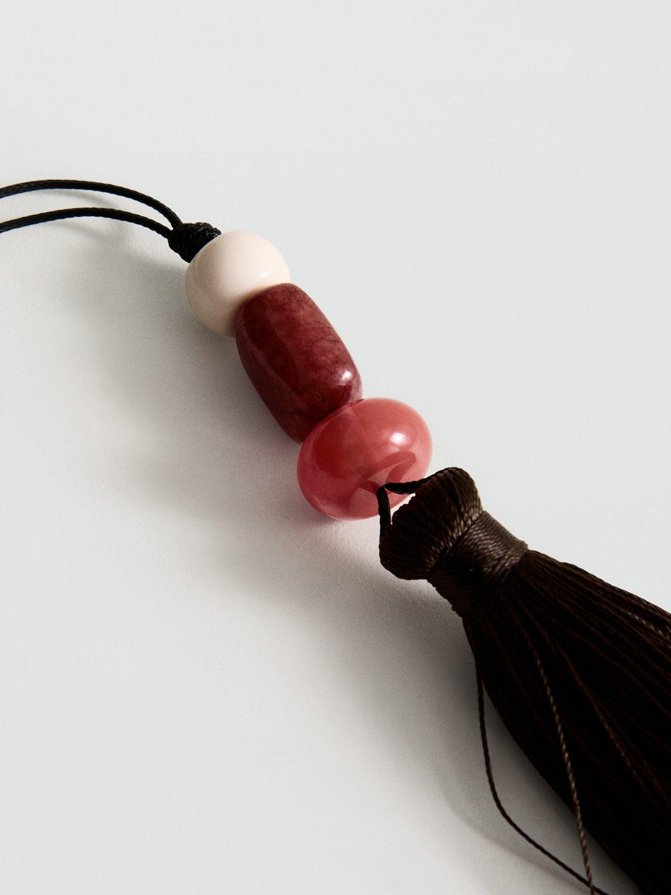 Image 3 of 4 of Mango Fringed Bead Necklace - Brown