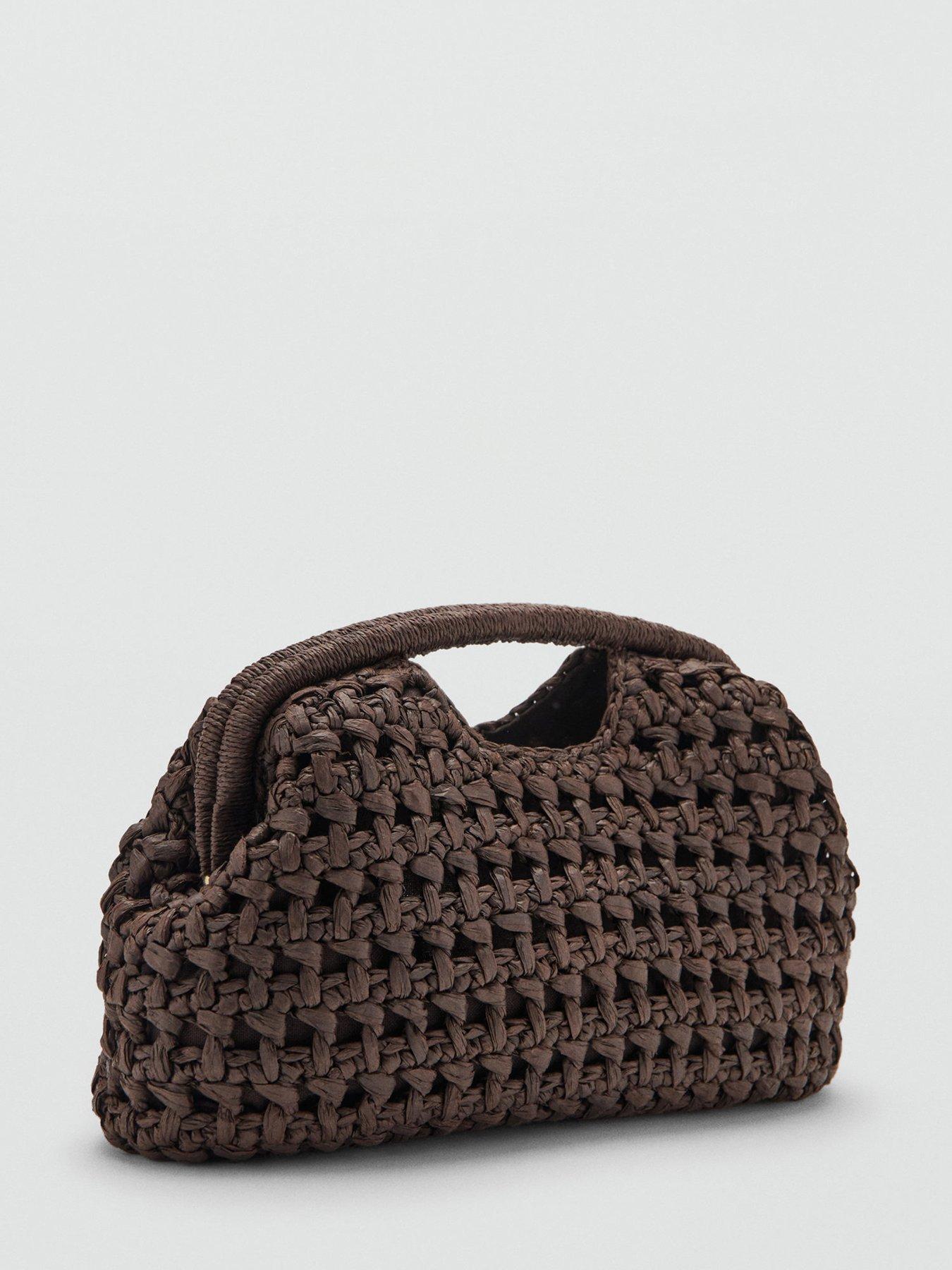 Image 4 of 6 of Mango Natural Fibre Handbag - Brown