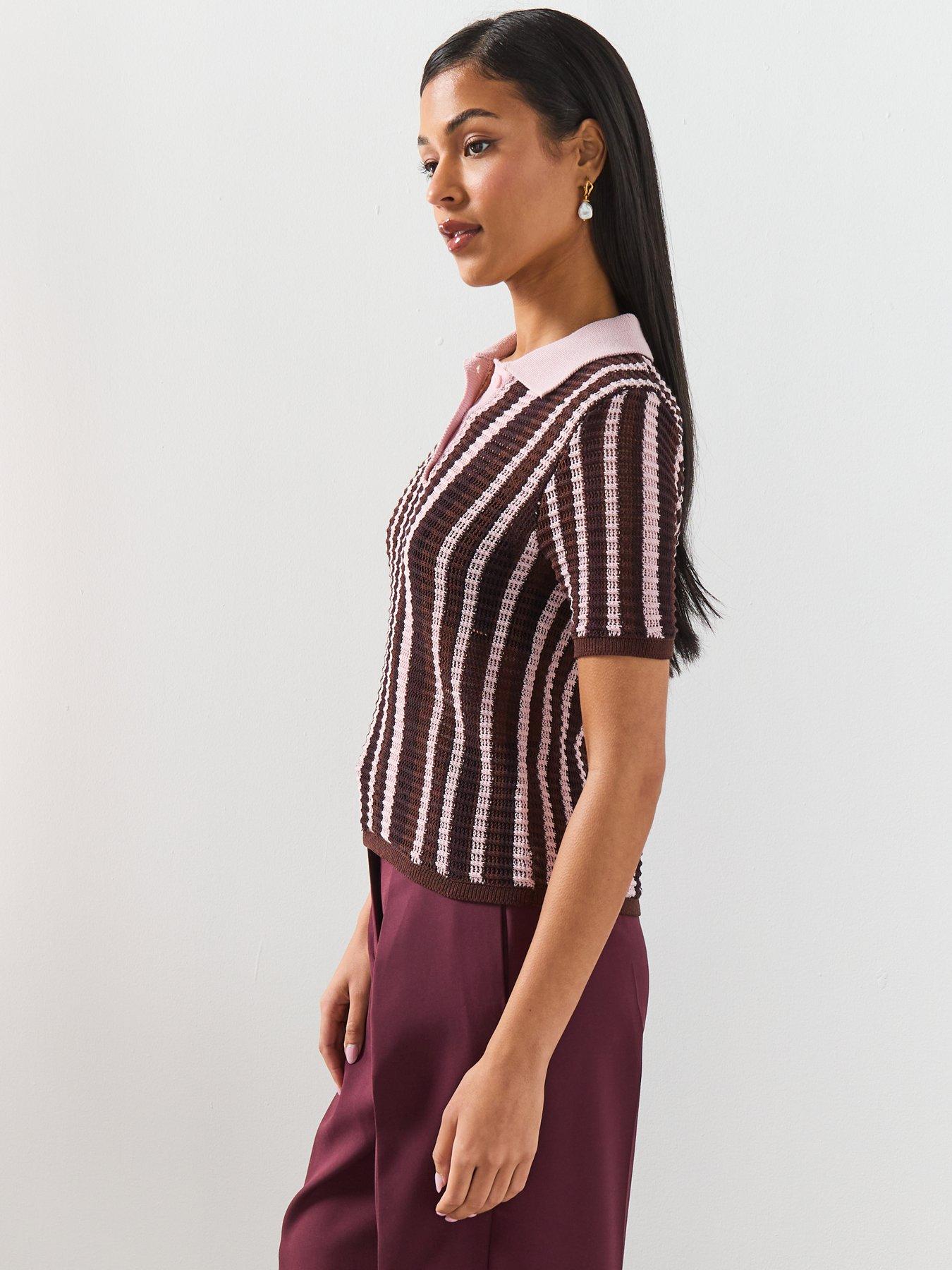 Image 6 of 6 of Mango Knitted Polo Sweater - Brown
