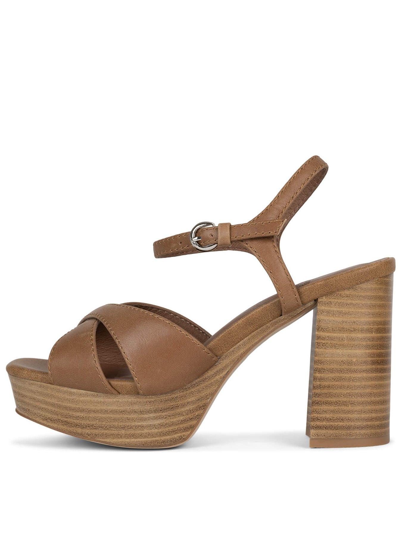 Jeffrey Campbell Seraphin Leather Platform Sandals - Brown