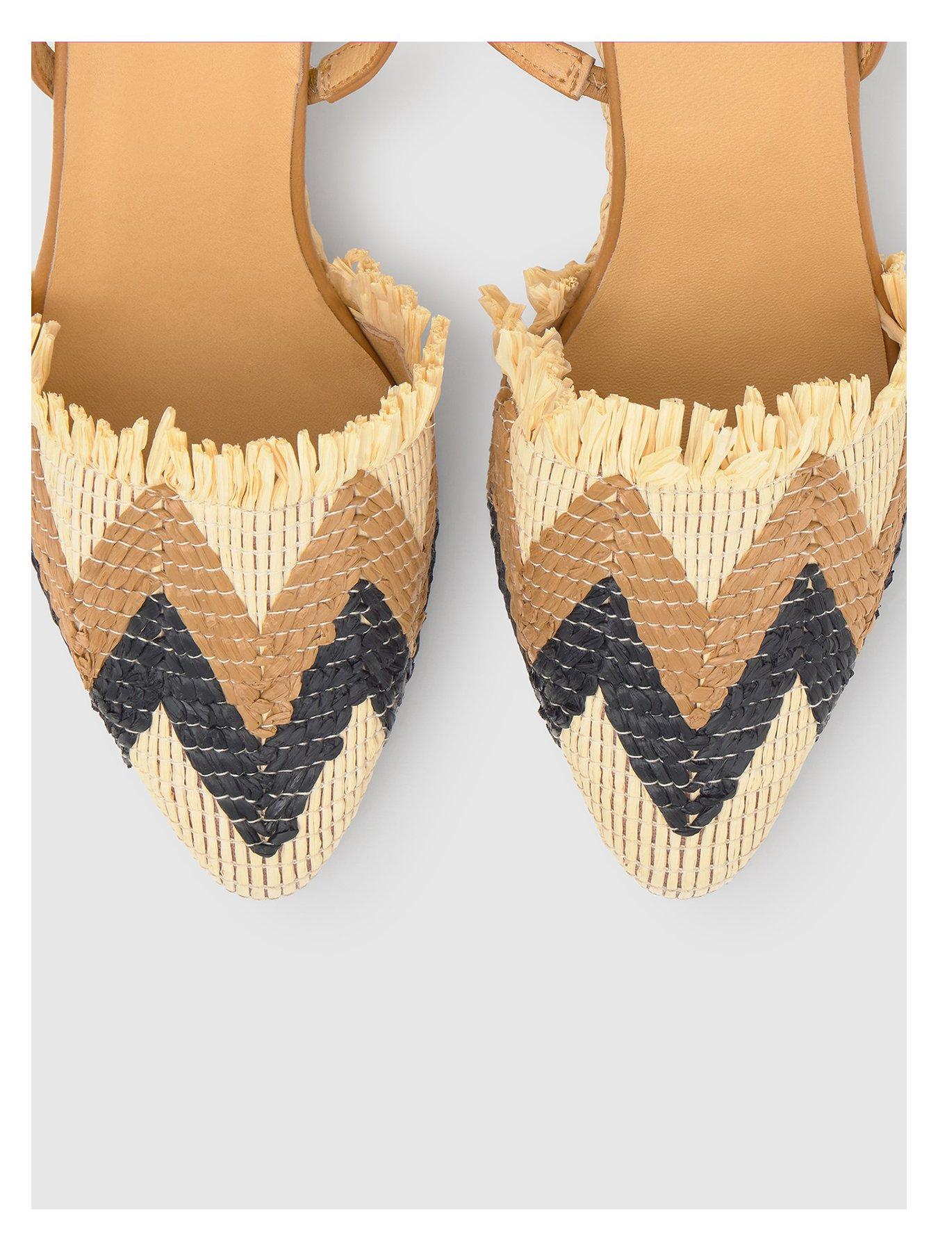 CASTANER Zig Zag Raffia Low Wedge - Beige | Very