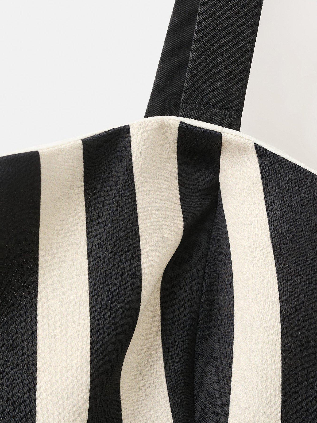 Image 5 of 6 of Mango Belt Striped Dress - Black