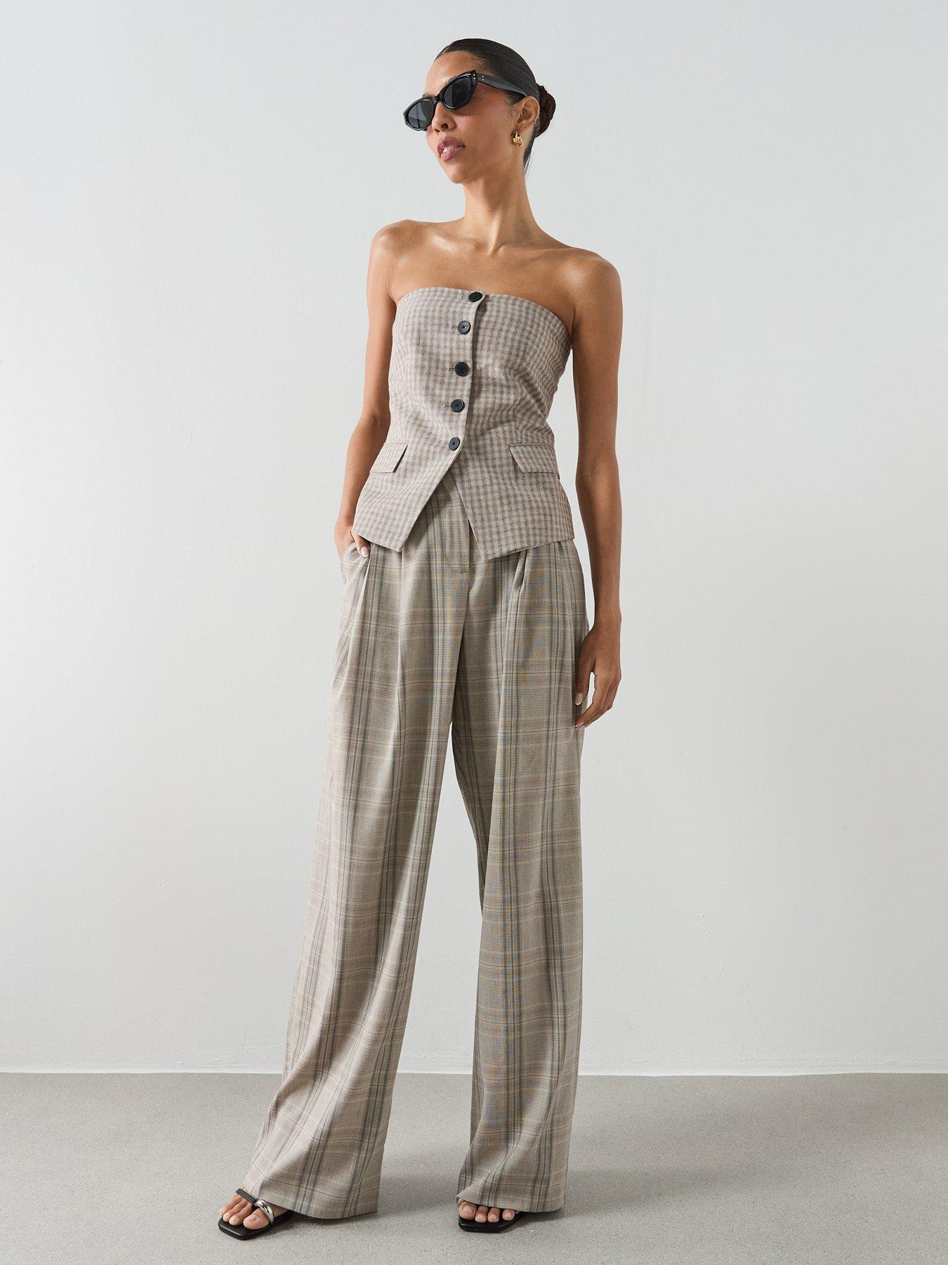 Image 5 of 6 of Mango Bandeau Top With Buttons - Pastel Grey