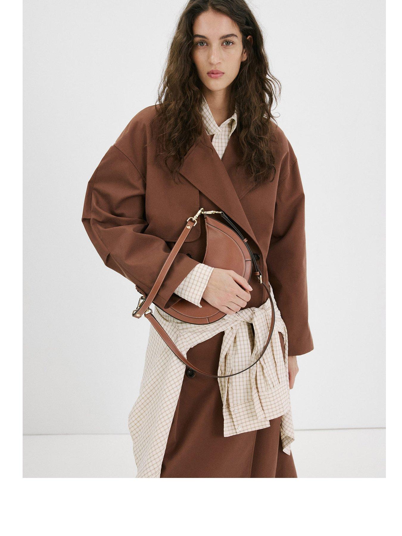 Mango: Oval Shoulder Bag - Brown