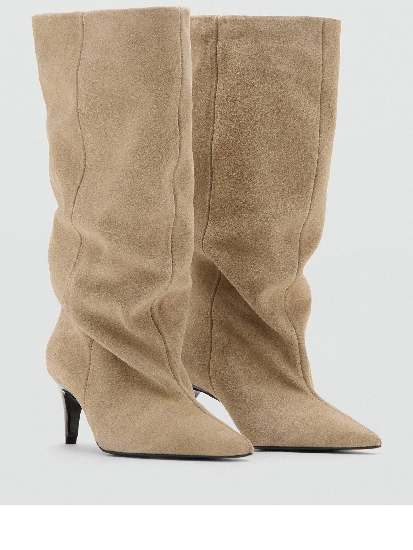 Image 2 of 5 of Mango Slouchy Suede Ankle Boot - Brown