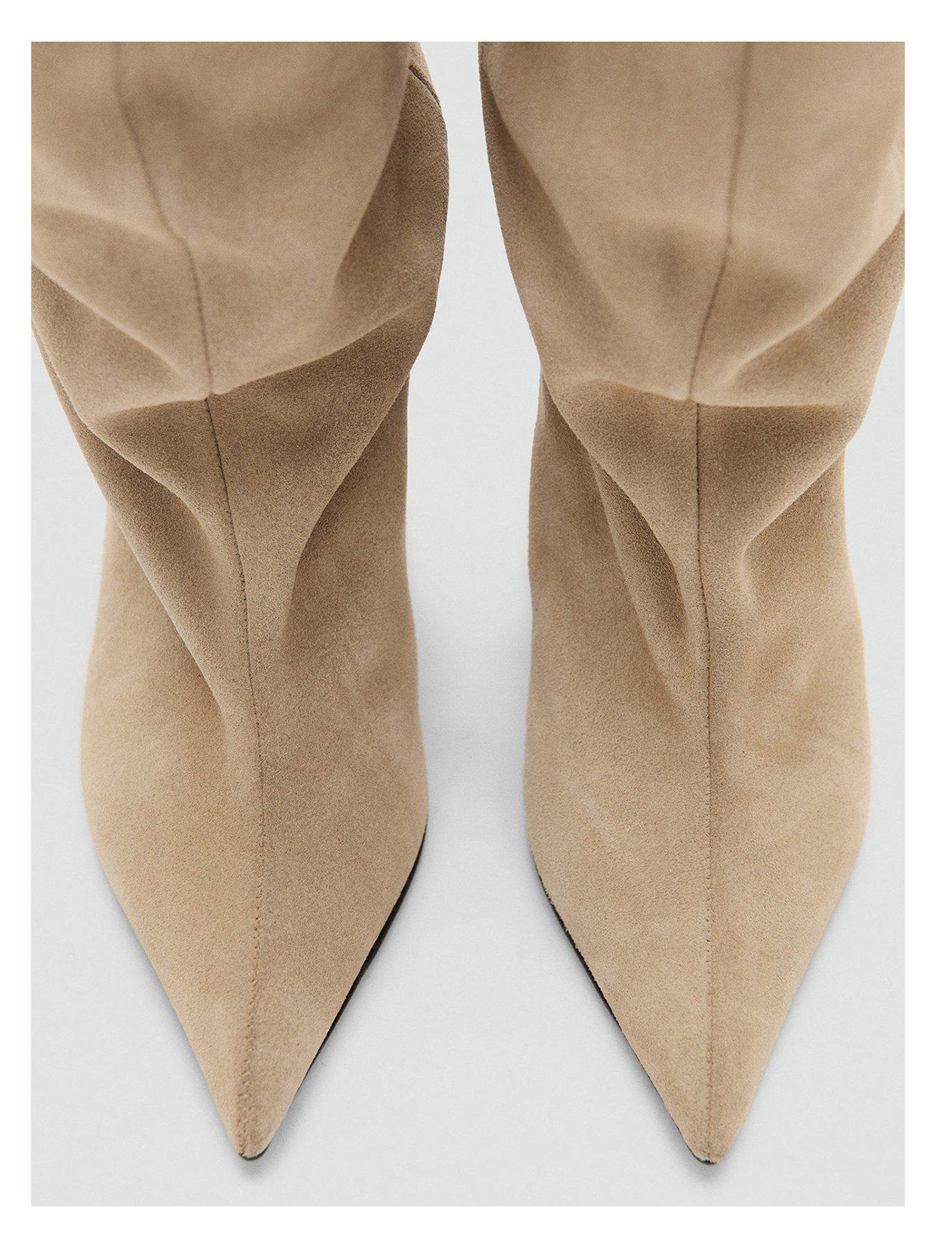 Image 3 of 5 of Mango Slouchy Suede Ankle Boot - Brown