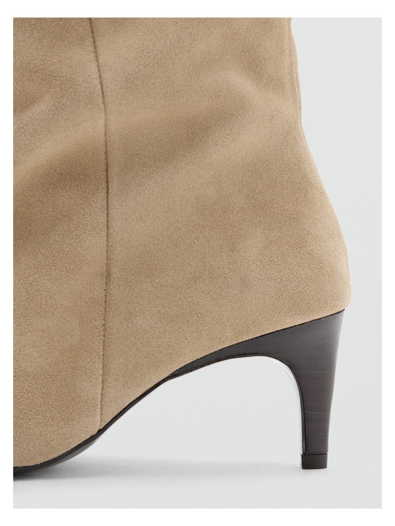 Image 4 of 5 of Mango Slouchy Suede Ankle Boot - Brown