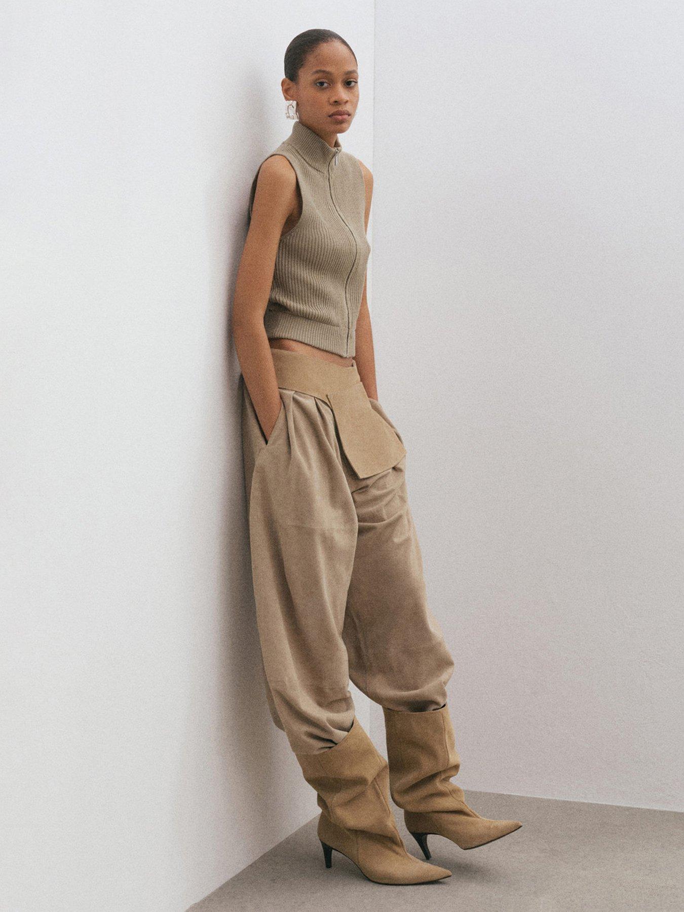 Image 5 of 5 of Mango Slouchy Suede Ankle Boot - Brown