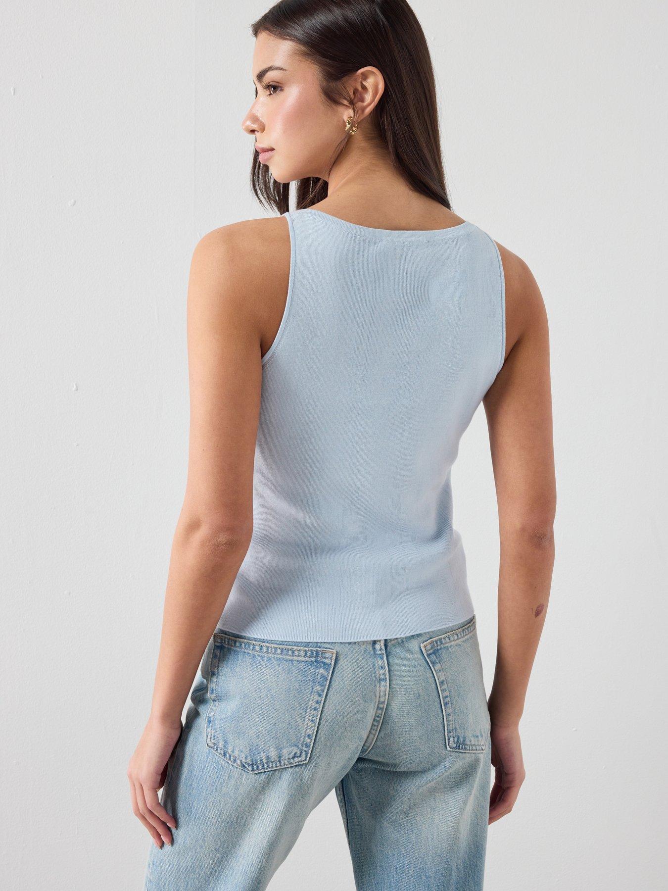 Image 2 of 6 of Mango Fine-knit Top - Blue