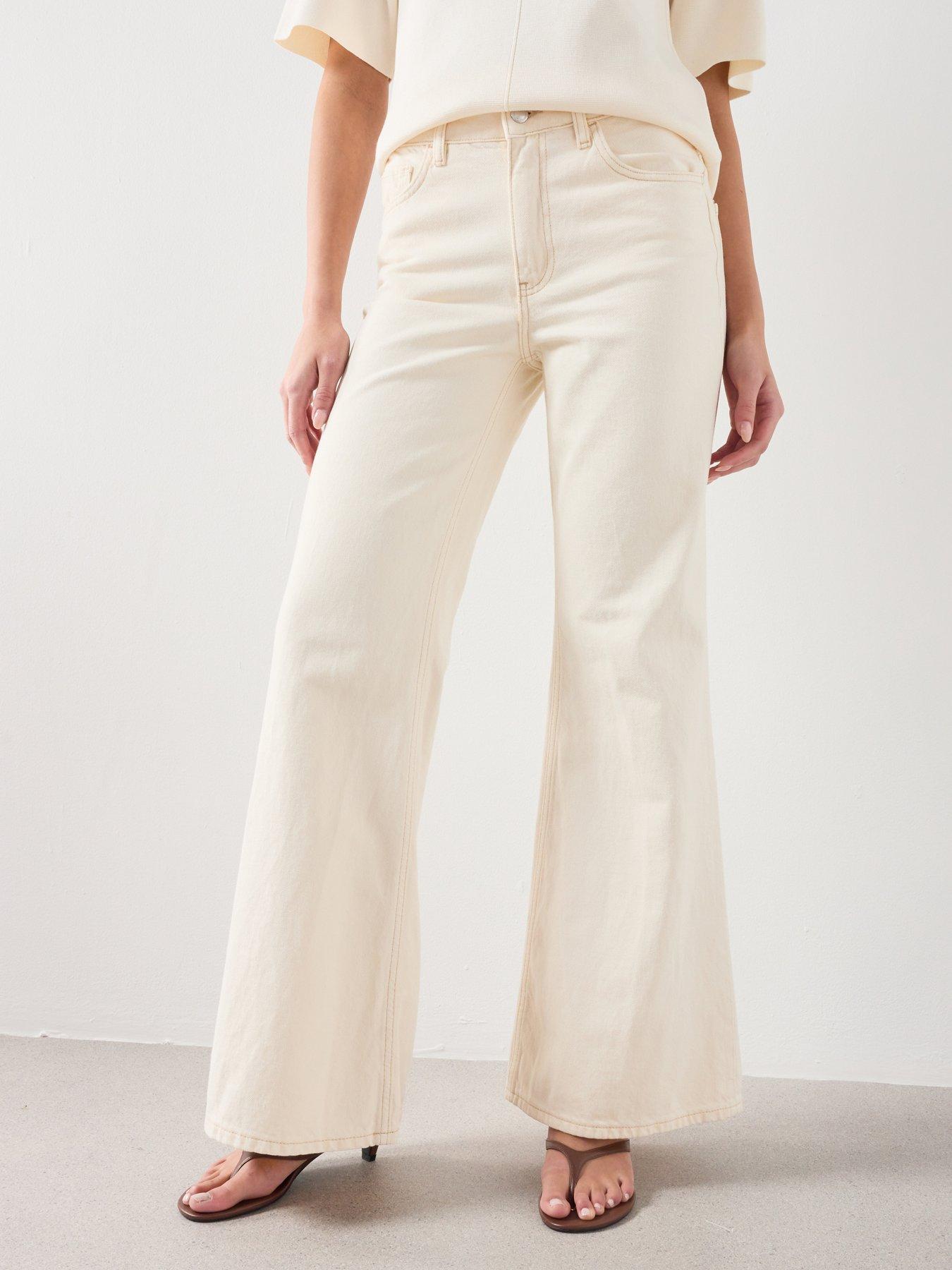 Mango Mid-rise Flared Jeans - Cream