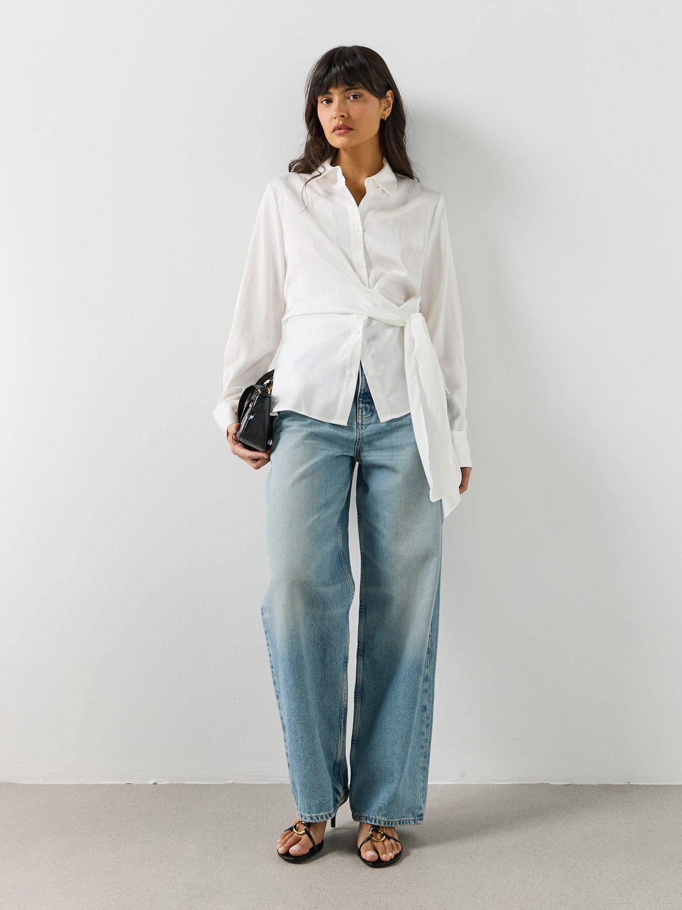 Image 3 of 6 of Mango Side Knot Blouse - White