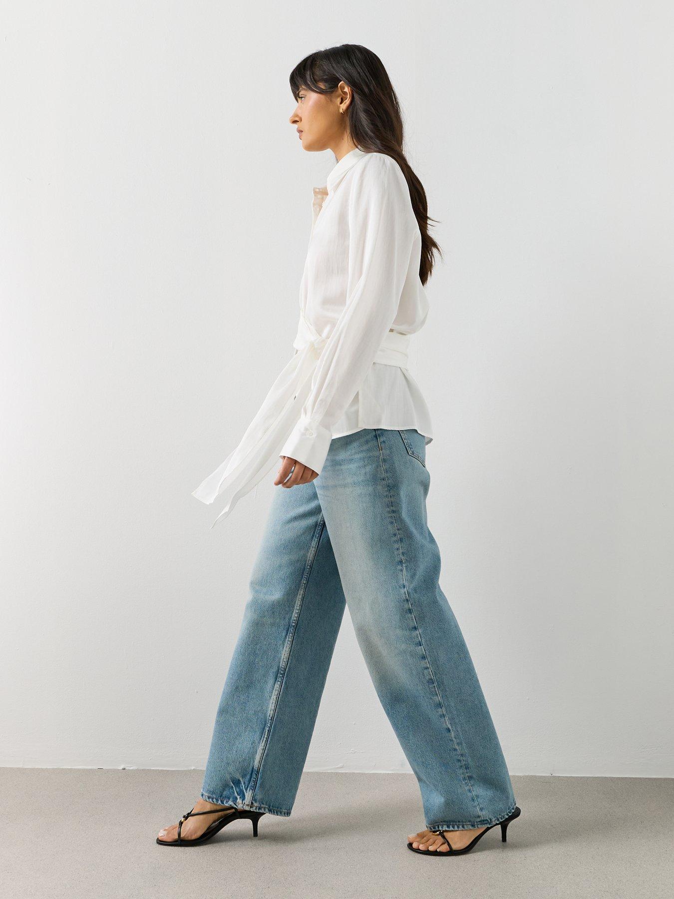 Image 6 of 6 of Mango Side Knot Blouse - White