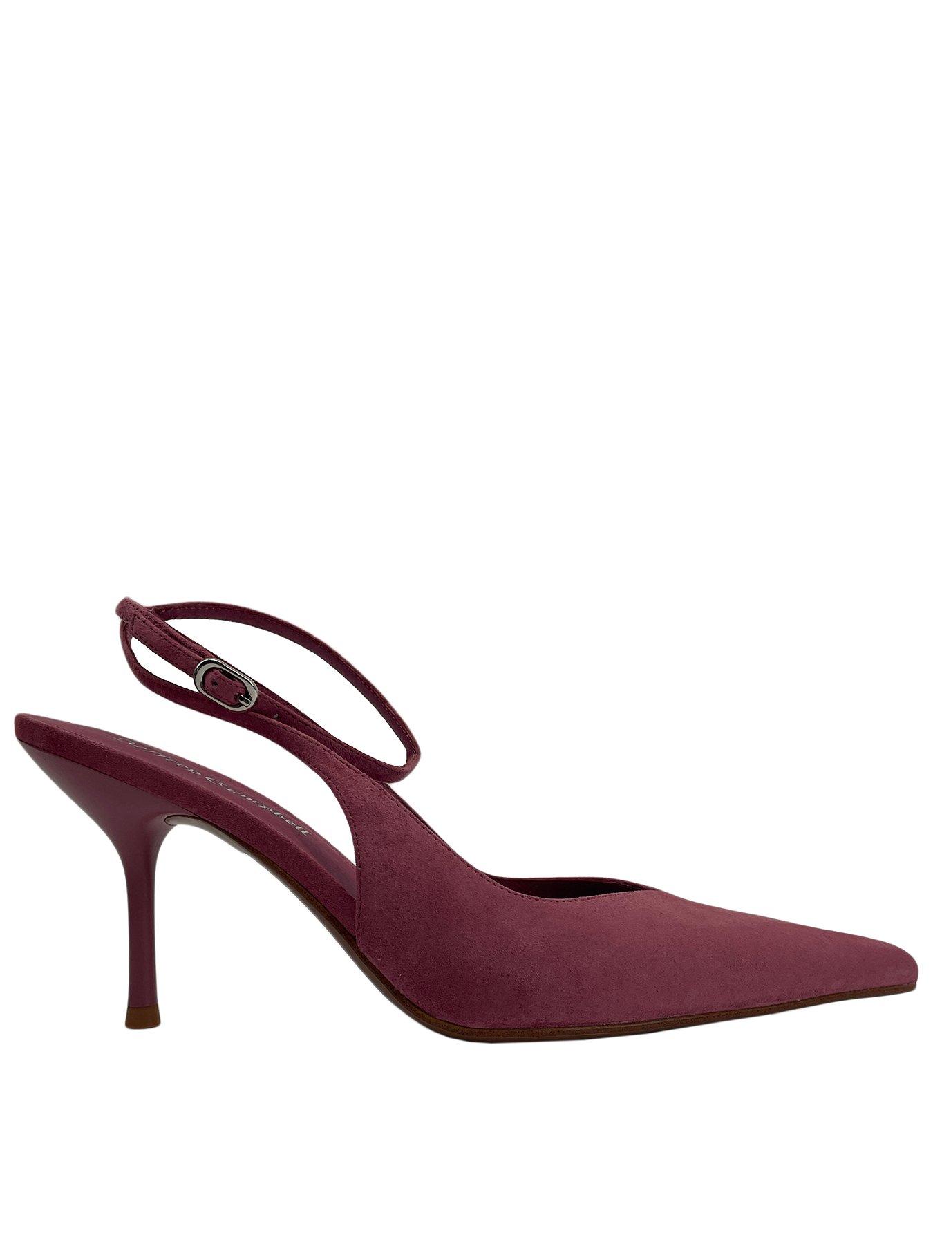 Jeffrey Campbell Executive Suede Slingback Heeled Shoes - Dusty Rose