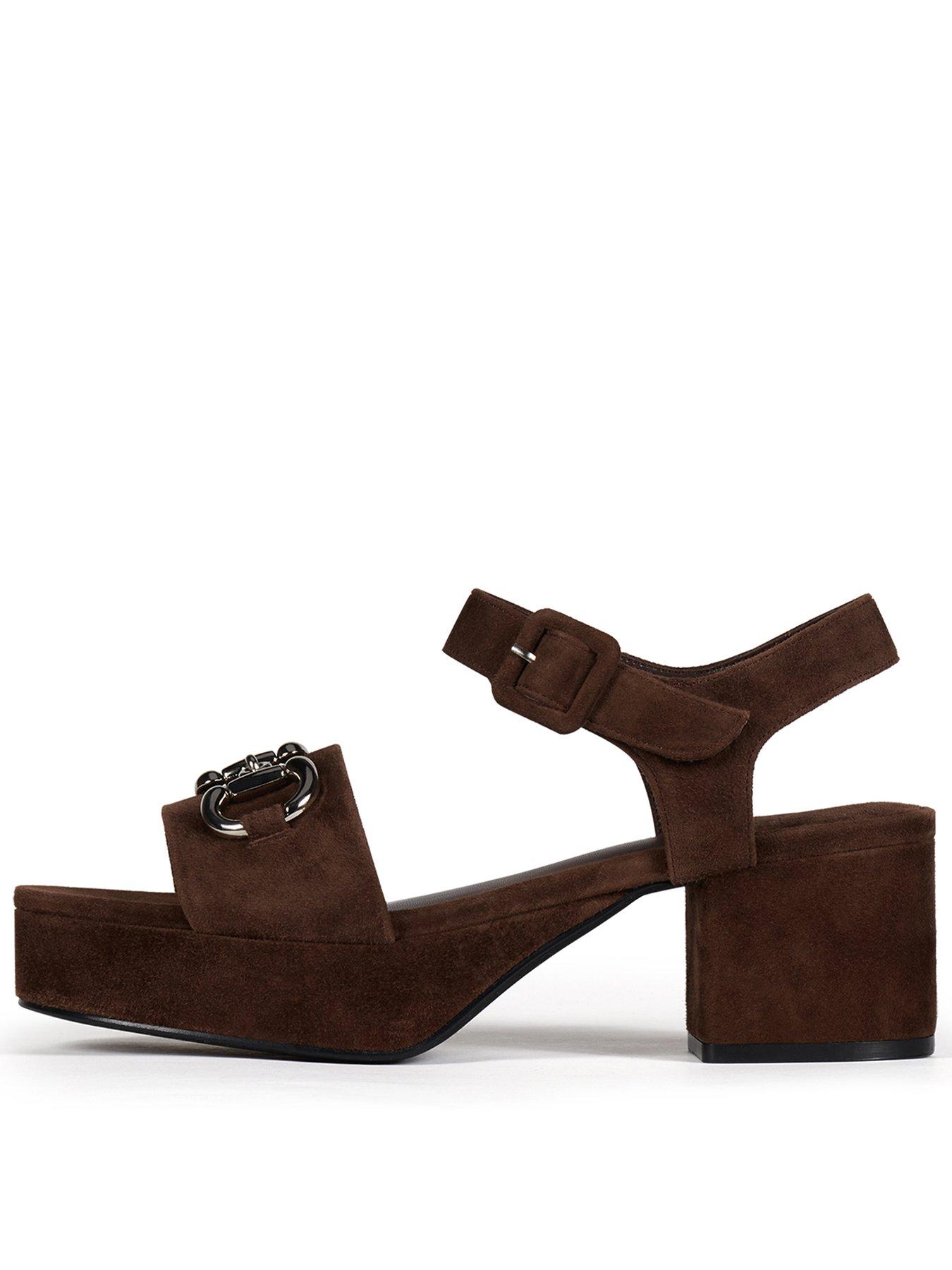 Jeffrey Campbell Timeless Platform Suede Sandals - Expresso