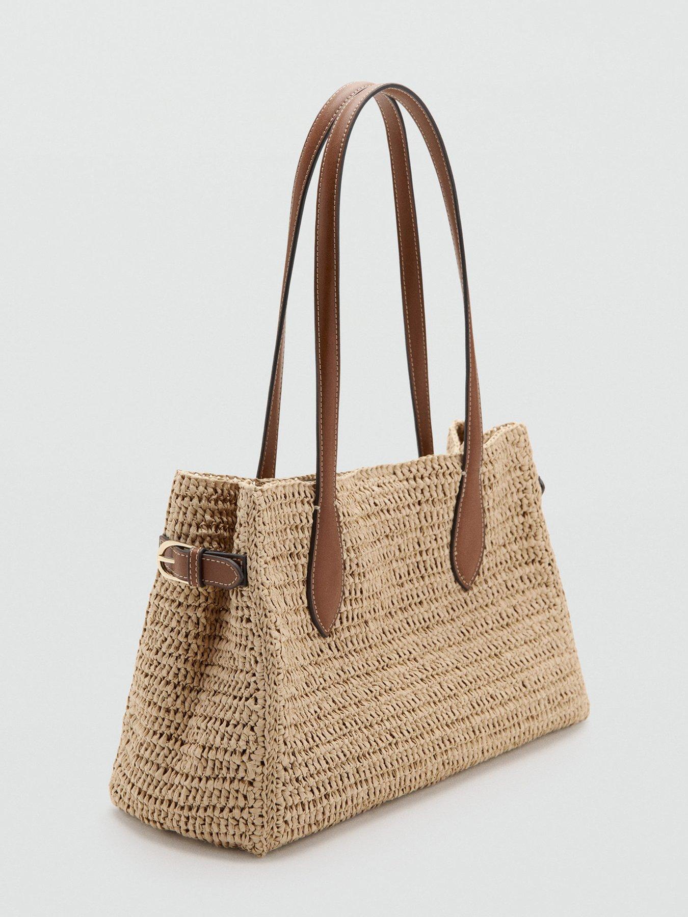Image 2 of 6 of Mango Natural Fibre City Bag - Brown