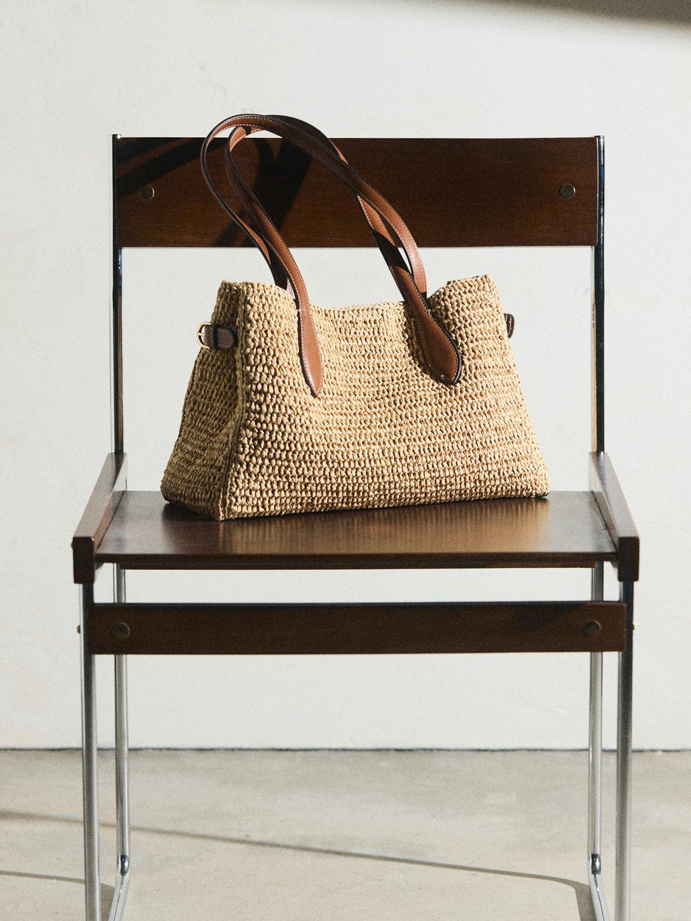 Image 3 of 6 of Mango Natural Fibre City Bag - Brown