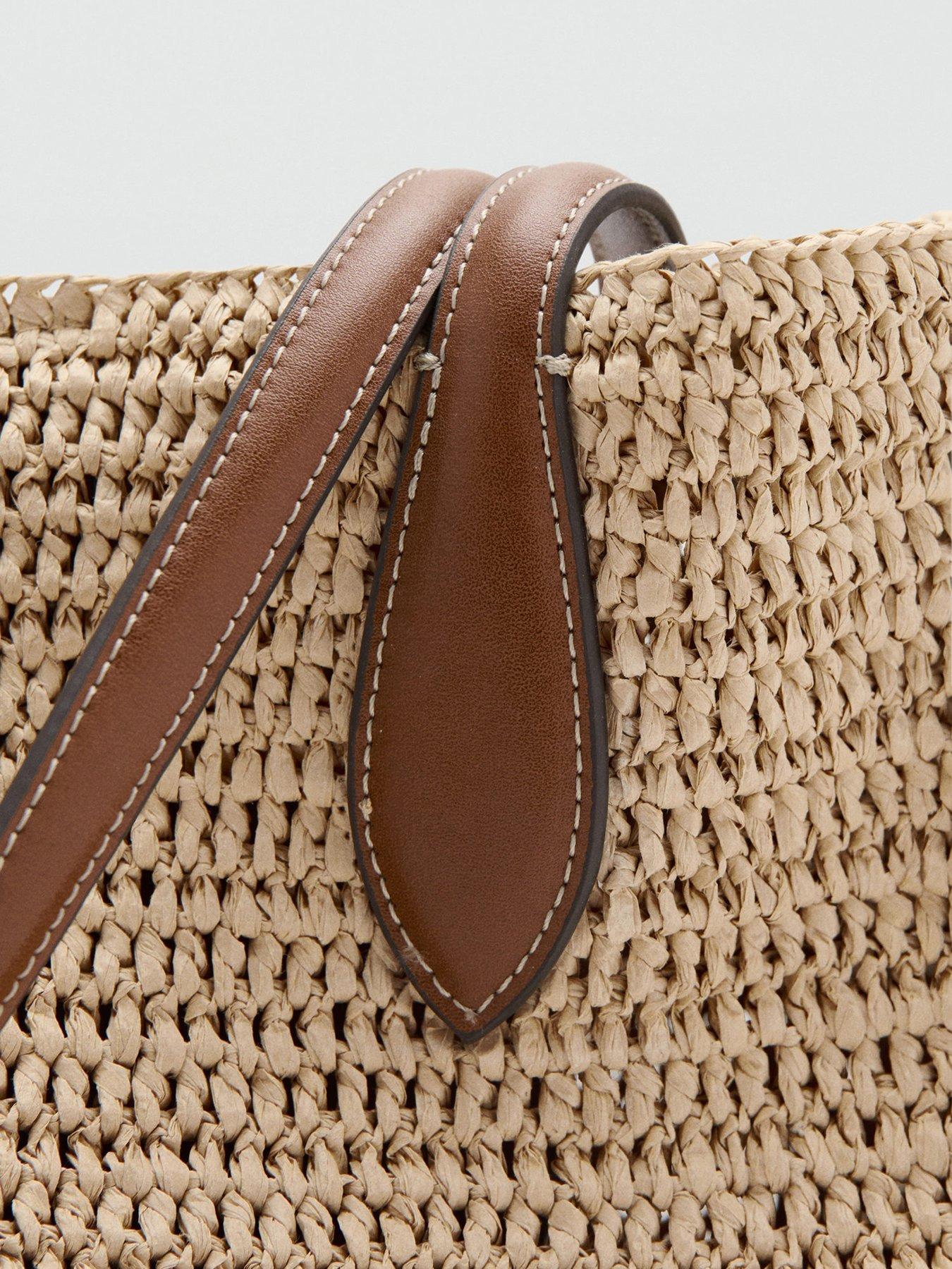 Image 6 of 6 of Mango Natural Fibre City Bag - Brown