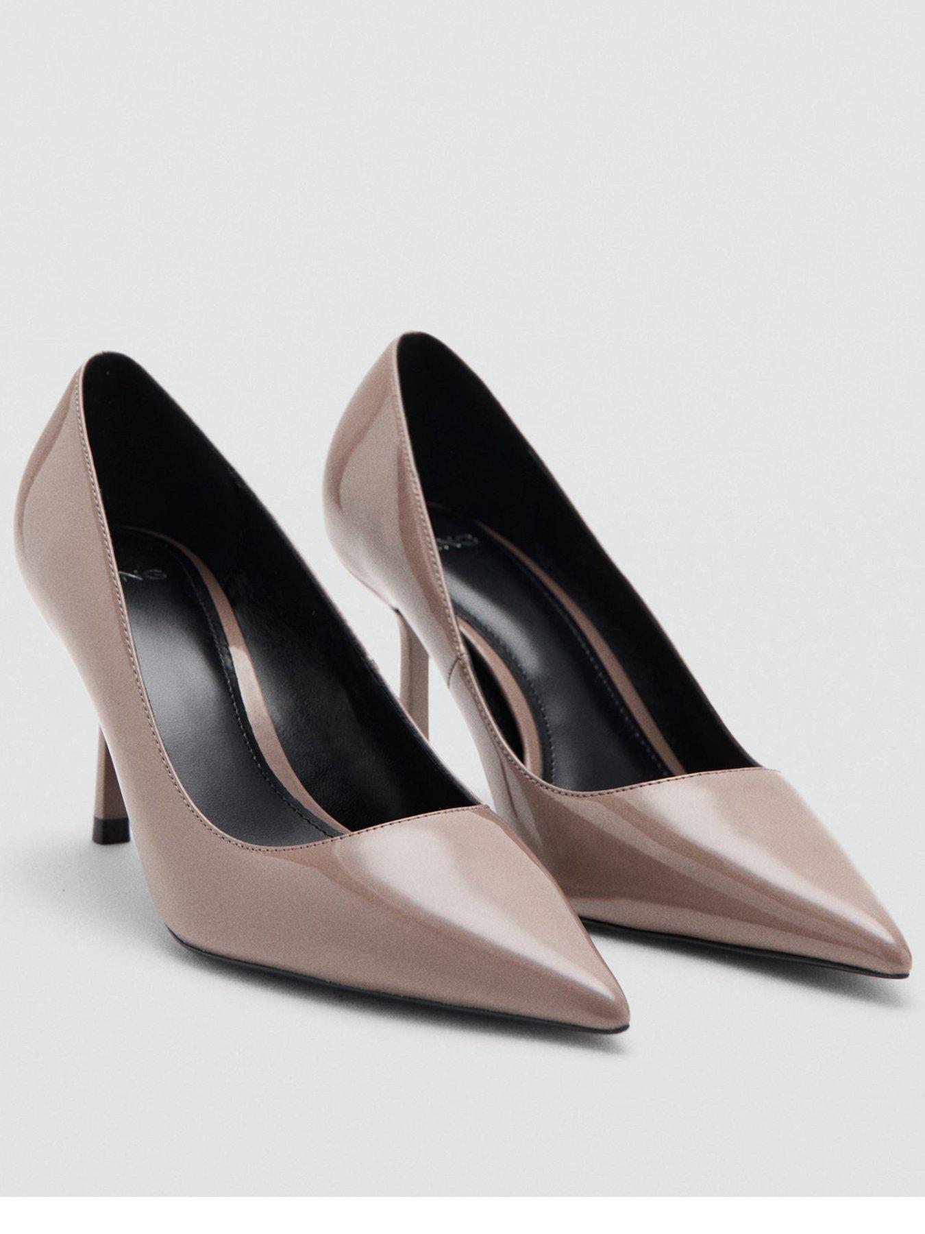 Image 1 of 4 of Mango Patent Leather Pointed-toe Court Shoes - Nude