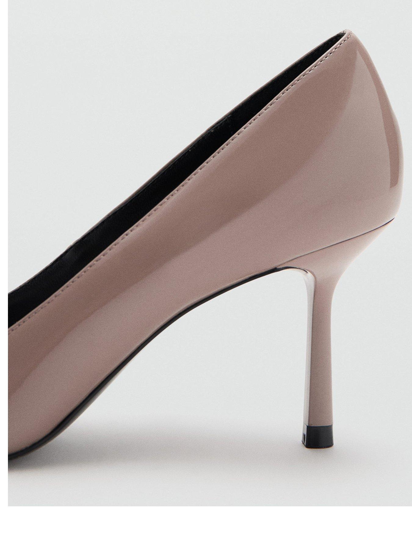 Image 3 of 4 of Mango Patent Leather Pointed-toe Court Shoes - Nude