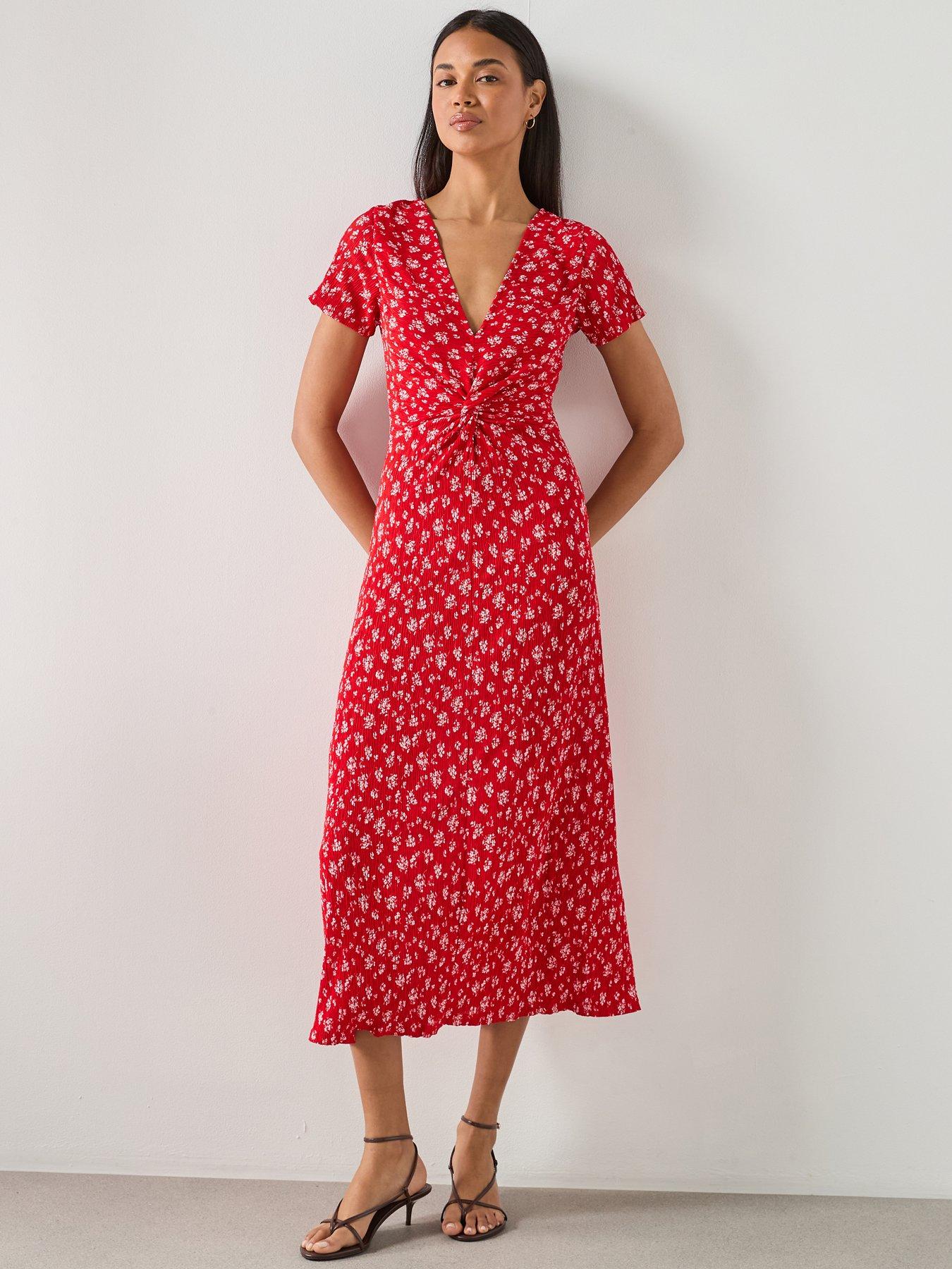 Mango Printed Midi-dress - Red
