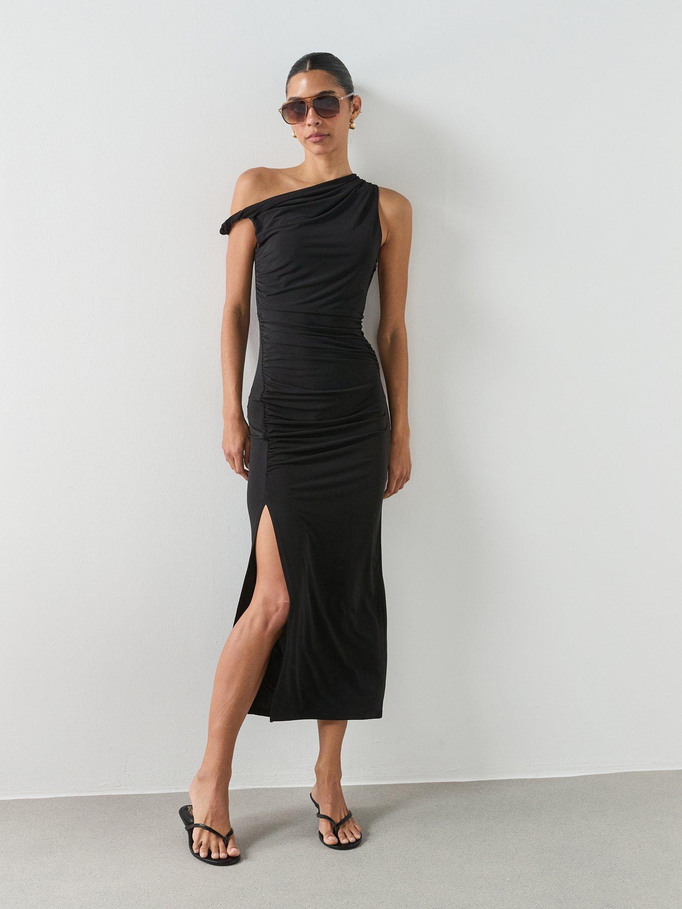 mango asymmetrical dress with side slit Asymmetrical dress with side slit