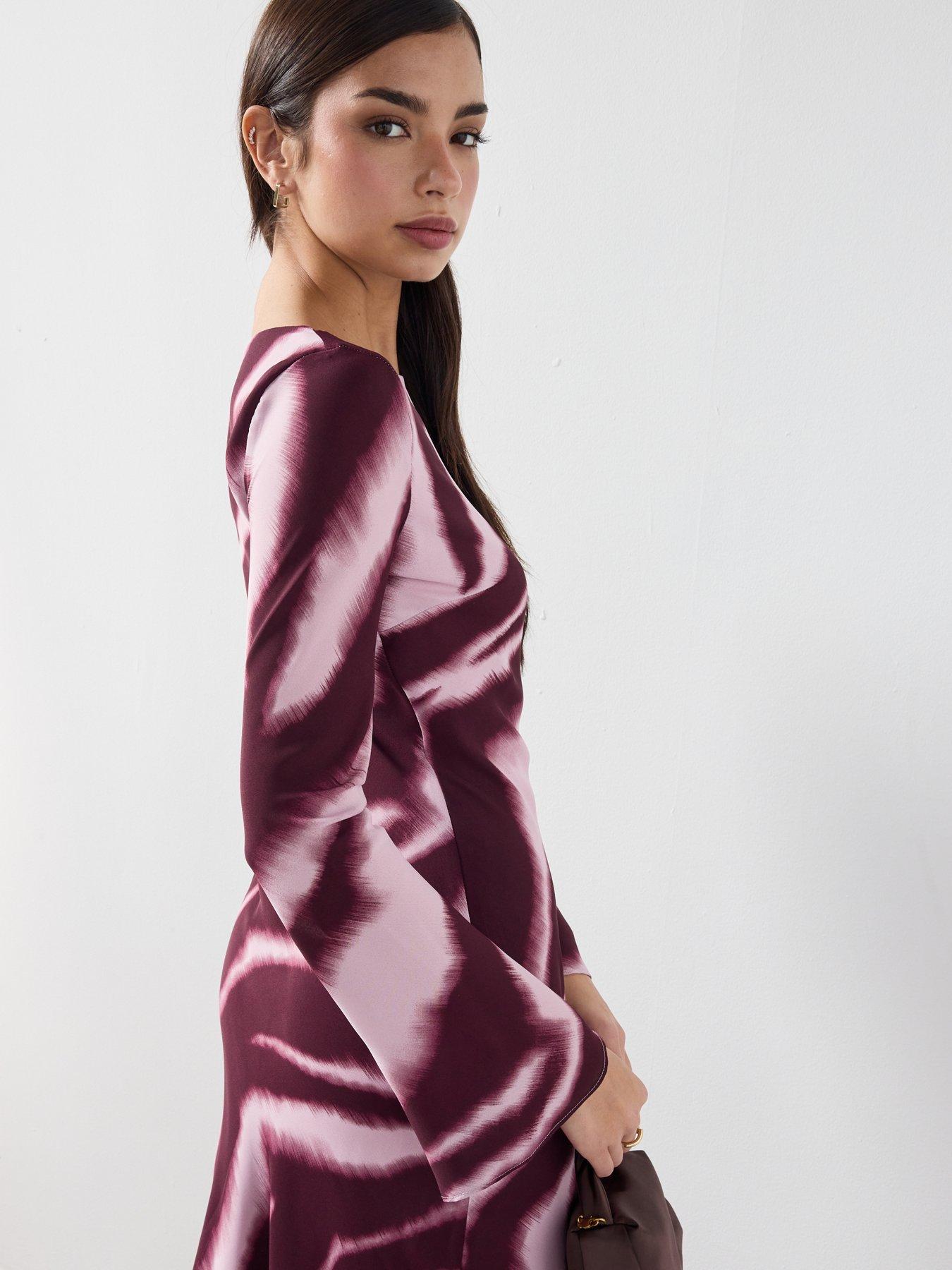 Image 6 of 6 of Mango A-line Animal-print Dress - Purple