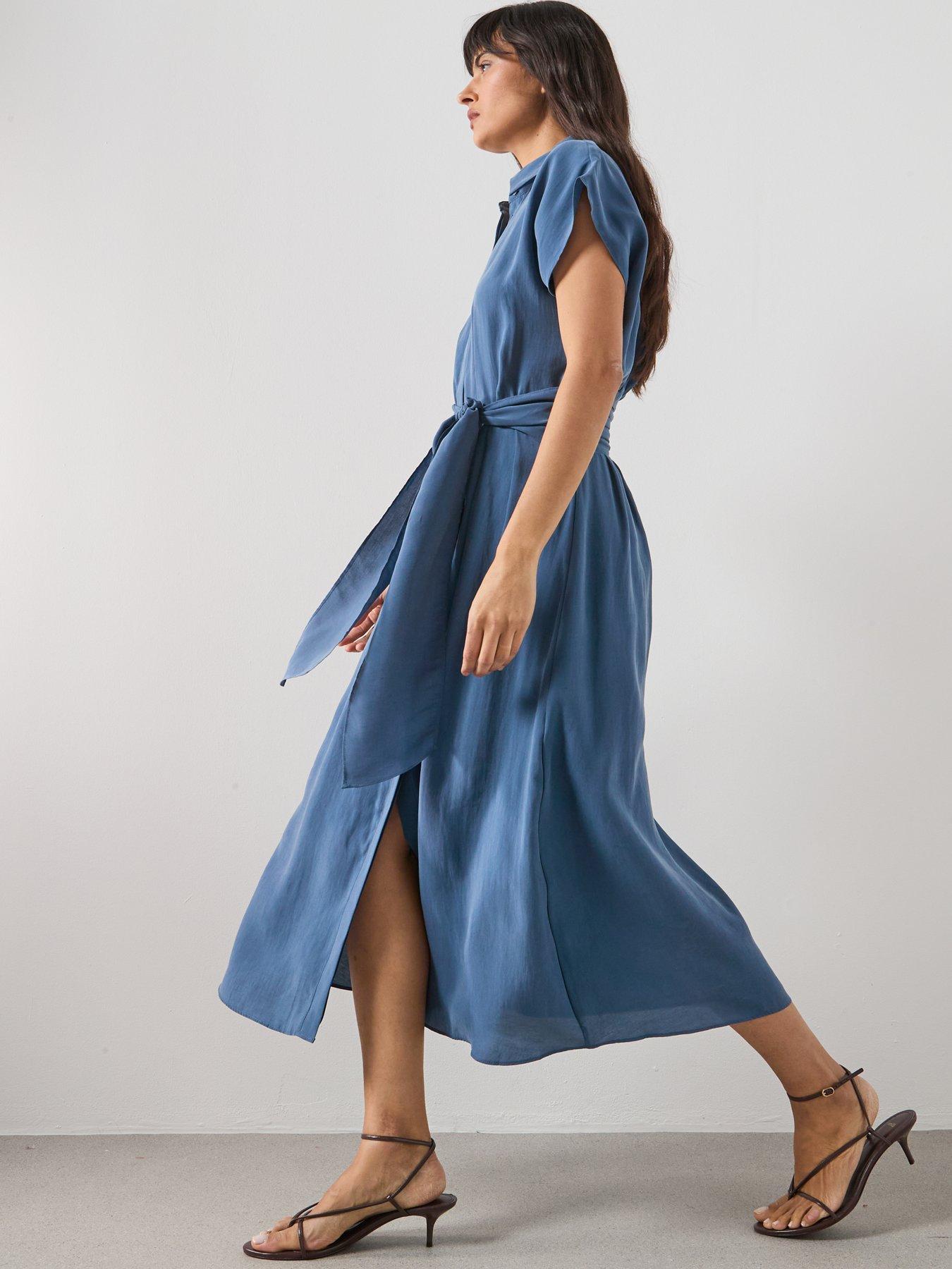 mango suit blue dress Belt Wrap Mango Blue Wrap Dress Mango Suit Mango Office Dress Hot Mango  Satin Wrap Dress